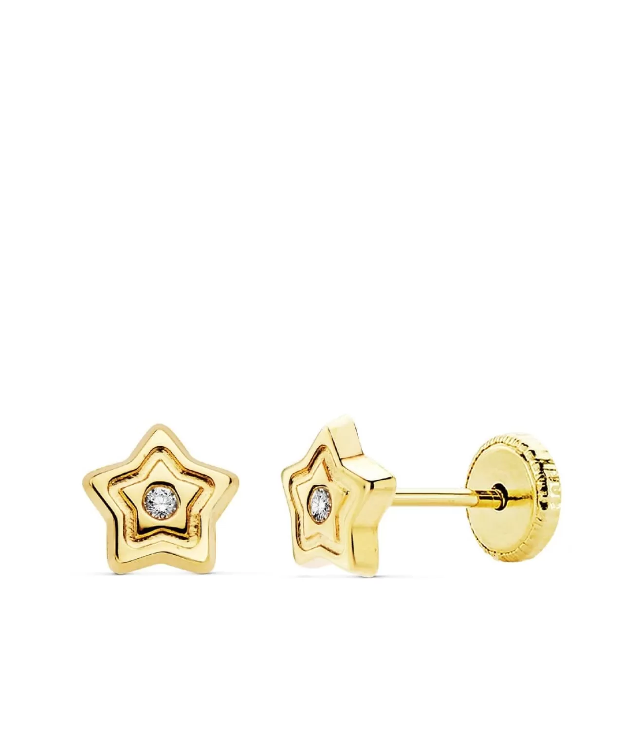 Pendientes De Niña Siri Estrella Oro Amarillo 18 K 6 Mm<Alda Joyeros Discount