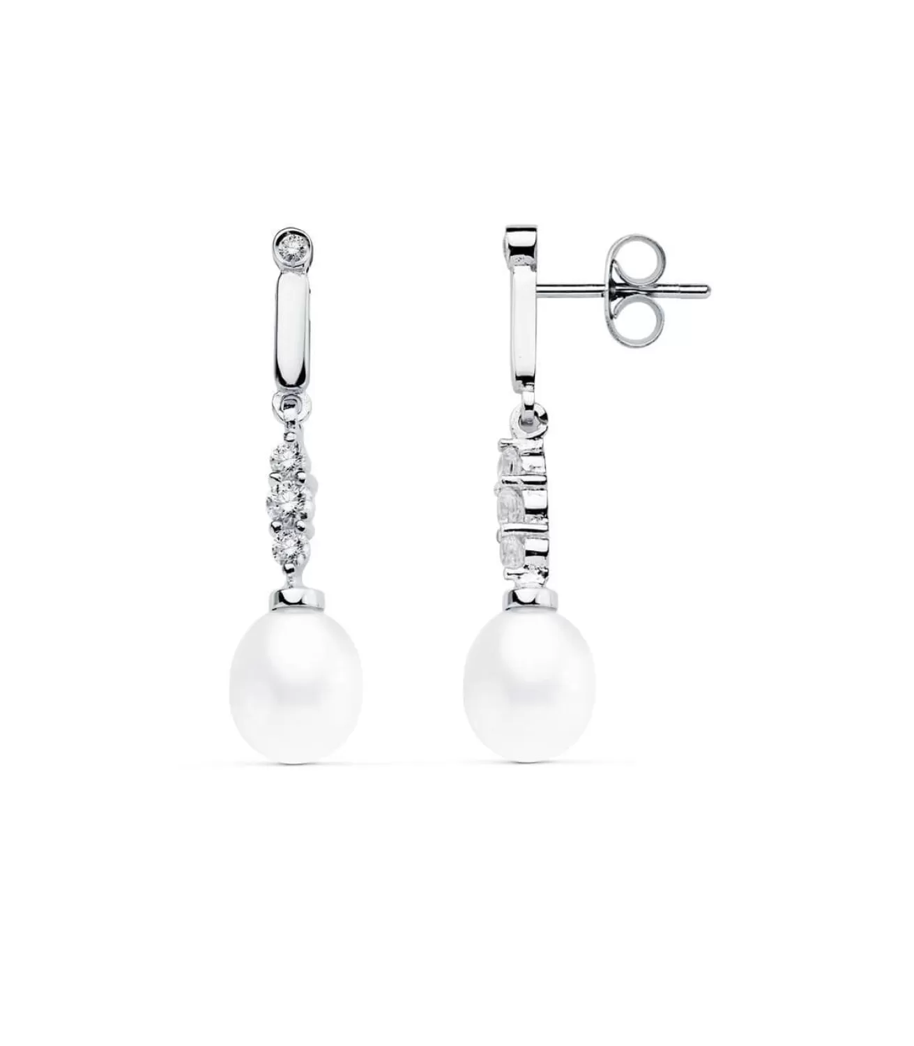 Pendientes De Novia Condesa De Huntingdon Oro Blanco 18K Perla<Alda Joyeros Outlet
