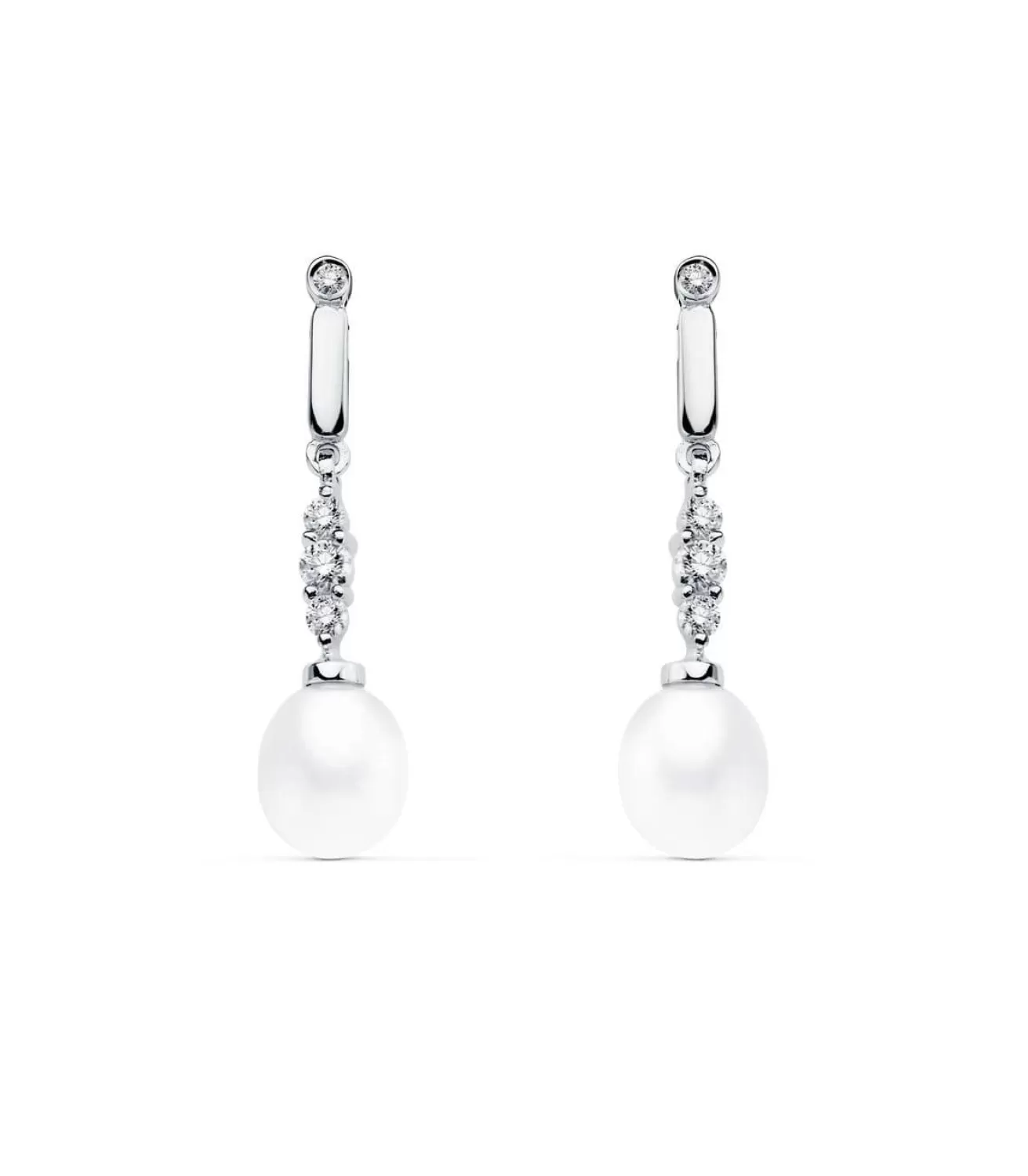 Pendientes De Novia Condesa De Huntingdon Oro Blanco 18K Perla<Alda Joyeros Outlet