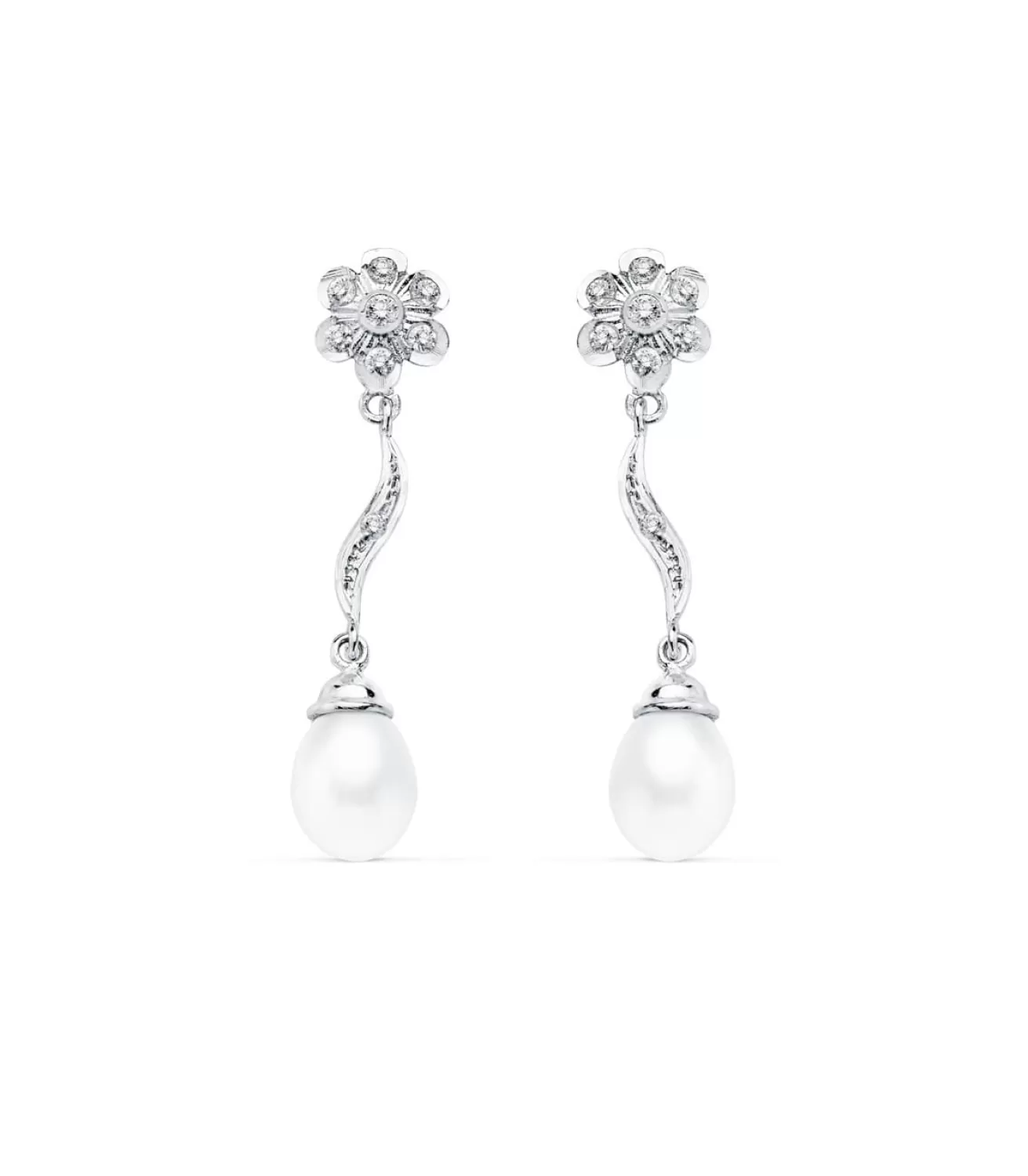 Pendientes De Novia Dame Heidi Oro Blanco 18K Perla Cultivada<Alda Joyeros Clearance