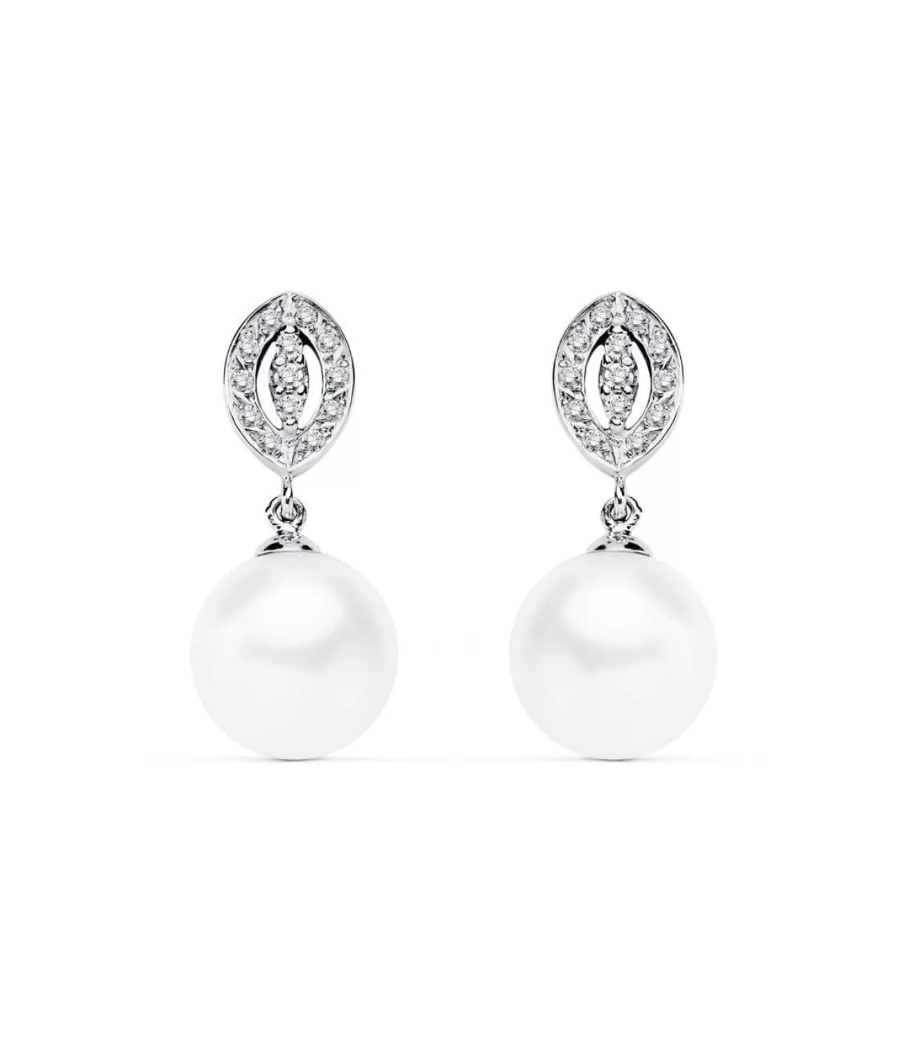 Pendientes De Novia Duquesa De Kent Oro Blanco 9K Perla<Alda Joyeros Clearance