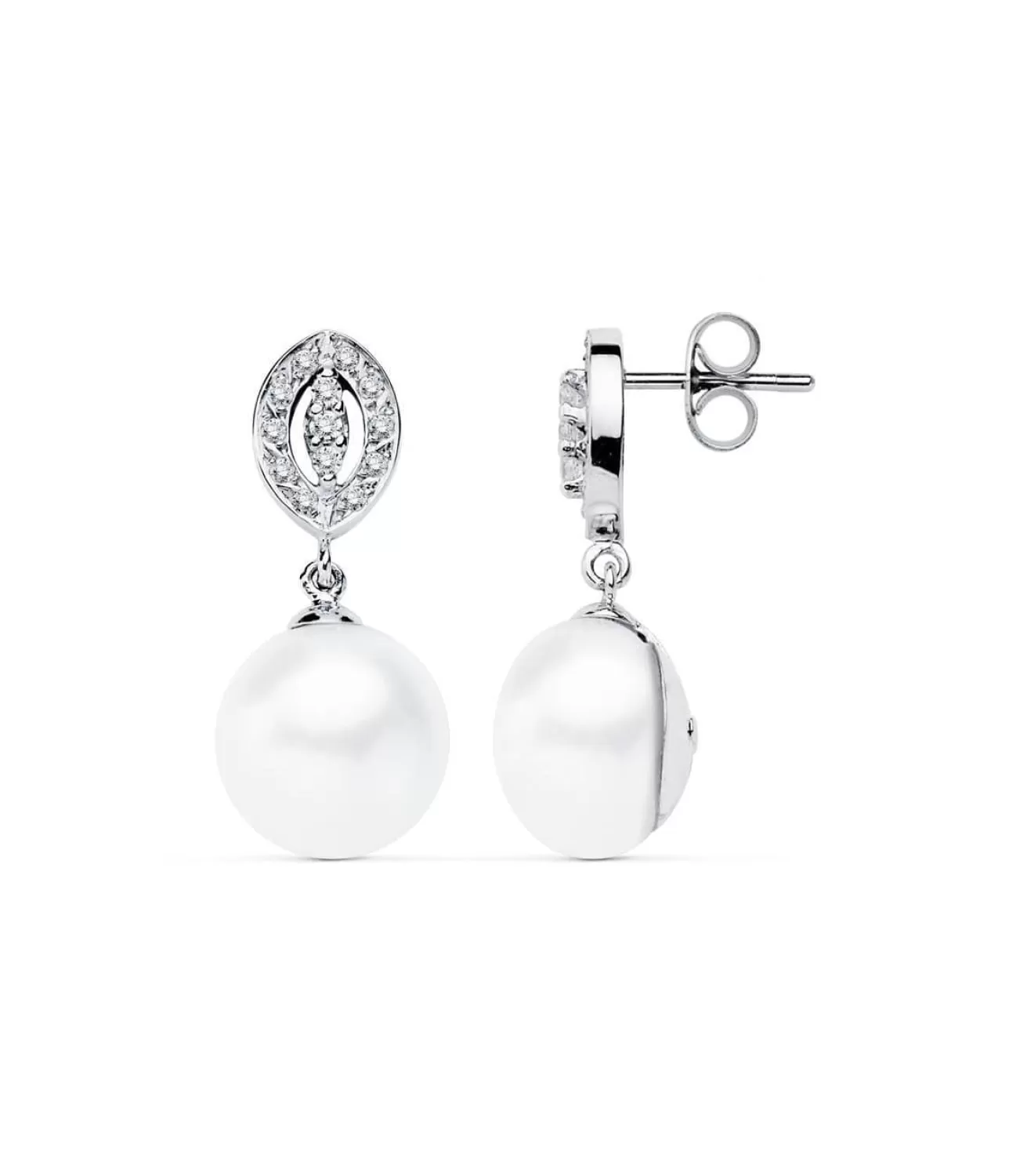 Pendientes De Novia Duquesa De Kent Oro Blanco 9K Perla<Alda Joyeros Clearance