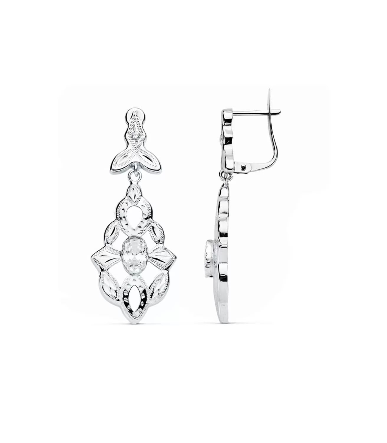 Pendientes De Novia Jazmine Oro Blanco 18K Lapidados<Alda Joyeros Flash Sale