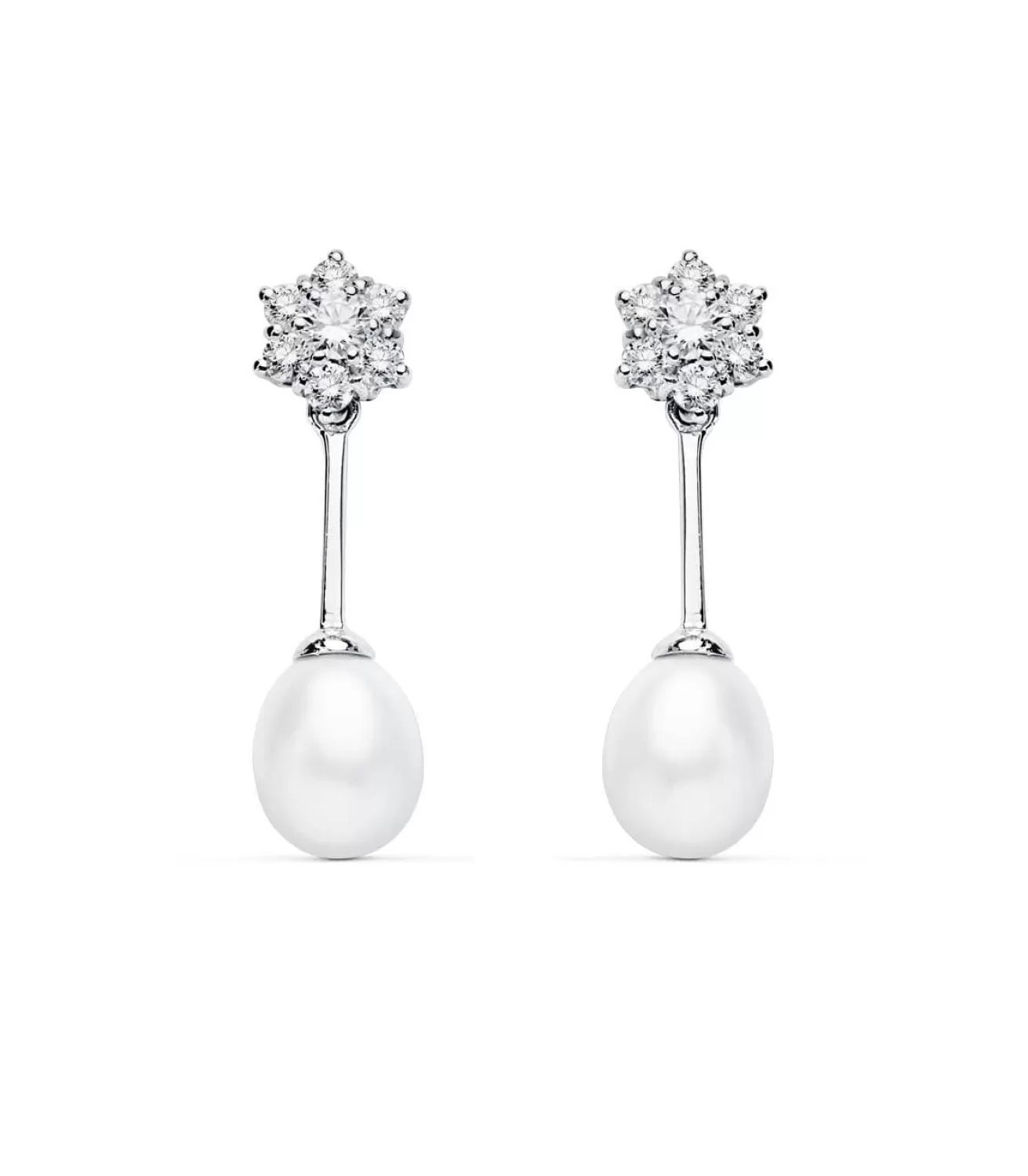 Pendientes De Novia Lady Diana Oro Blanco 9K Perla<Alda Joyeros Clearance