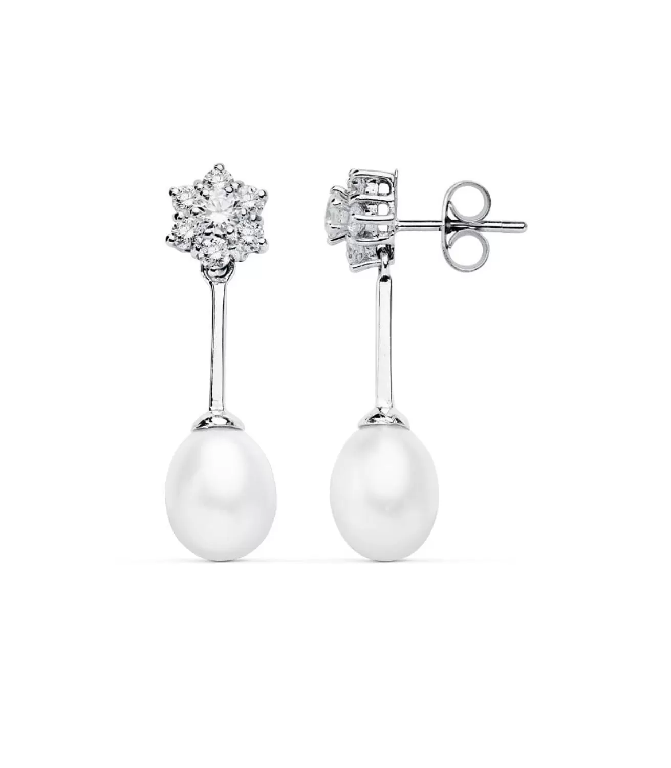 Pendientes De Novia Lady Diana Oro Blanco 9K Perla<Alda Joyeros Clearance