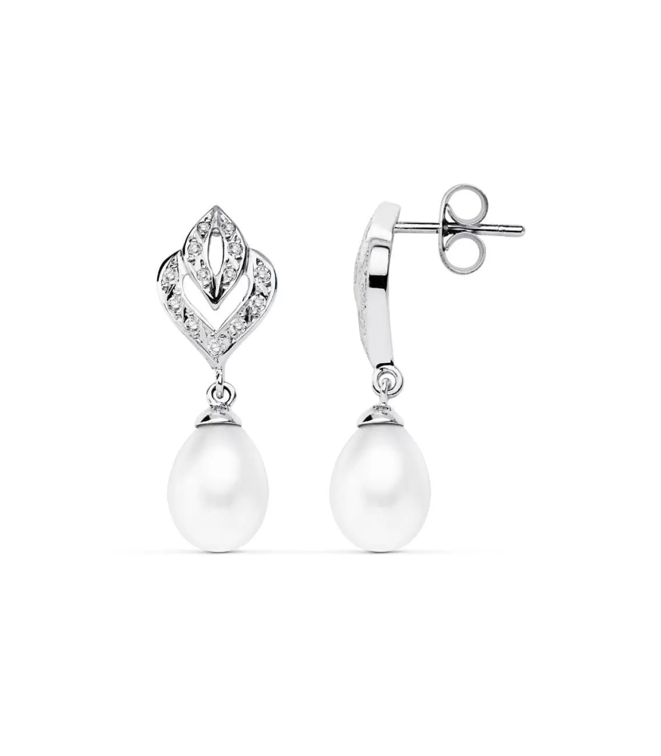 Pendientes De Novia Maria Antonieta Oro Blanco 9K Perla<Alda Joyeros Flash Sale