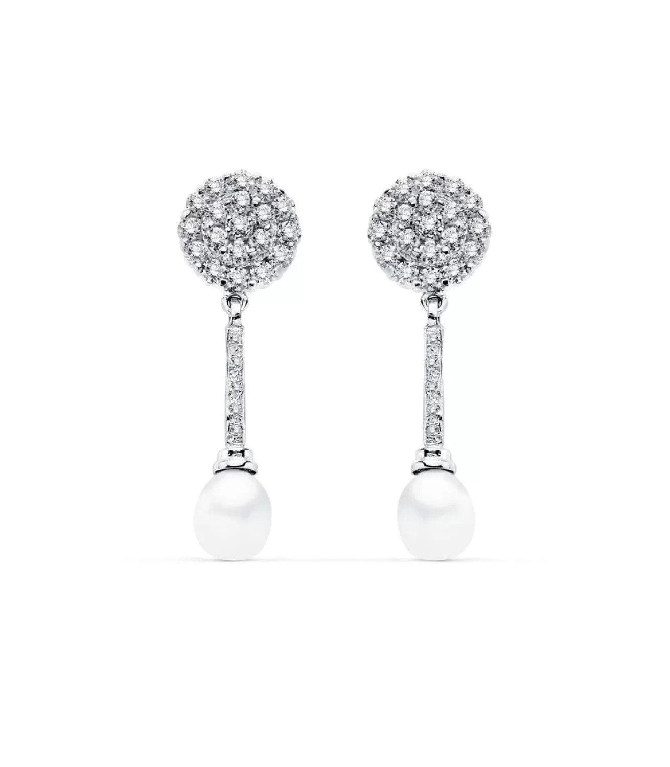 Pendientes De Novia Mary Tudor Oro Blanco 18K Perla<Alda Joyeros Clearance