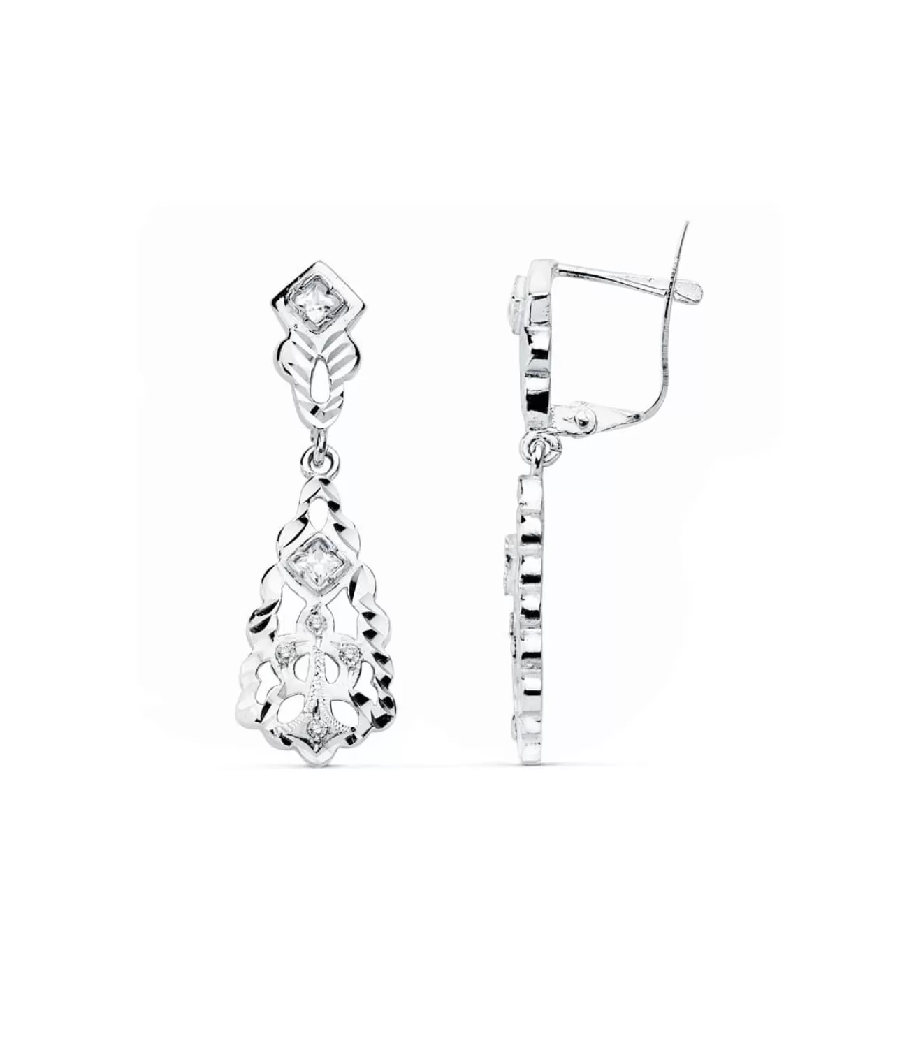 Pendientes De Novia Oro Blanco 18K Lapidados<Alda Joyeros Hot