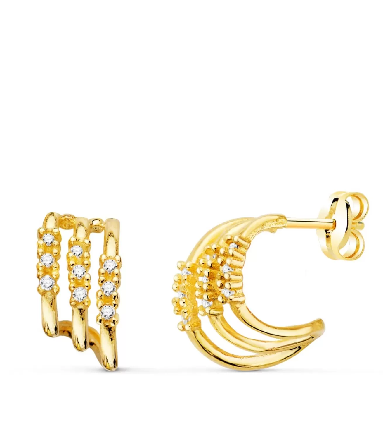 Pendientes Diamantes 0.090 Qtes. 18K Aro Triple<Alda Joyeros Flash Sale