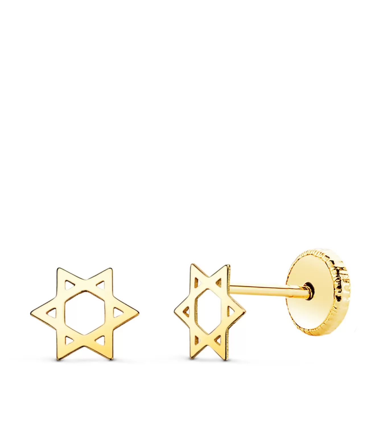 Pendientes Estrella De David Oro 18K 6Mm<Alda Joyeros Shop