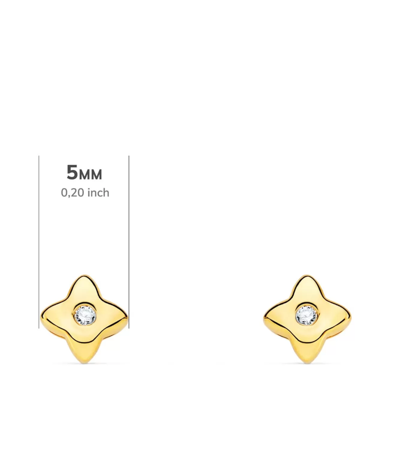 Pendientes Estrella Diamantes 0.030 Qtes. Oa 18K<Alda Joyeros Best