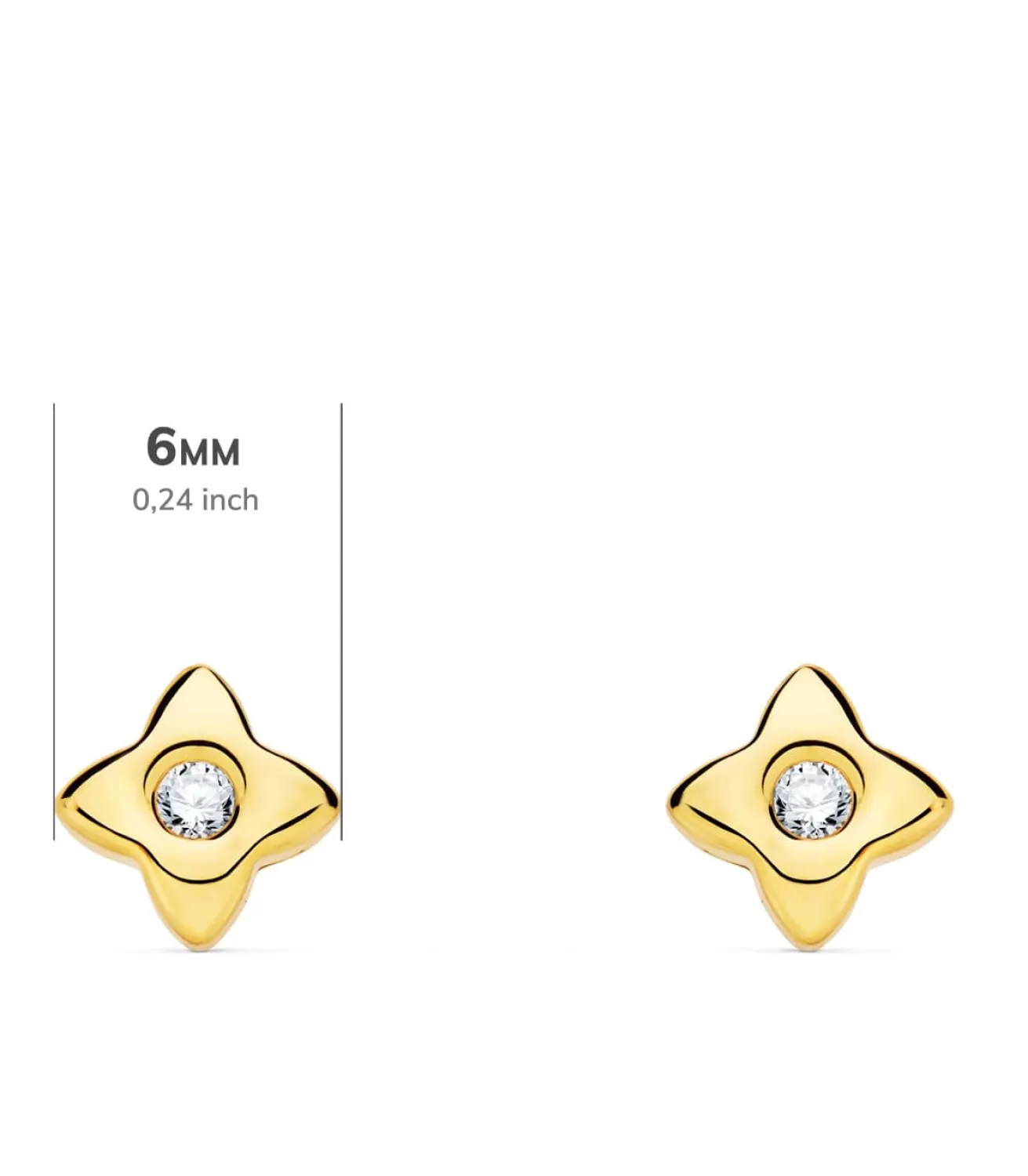 Pendientes Estrella Diamantes 0.100 Qtes. Oa 18K<Alda Joyeros Cheap