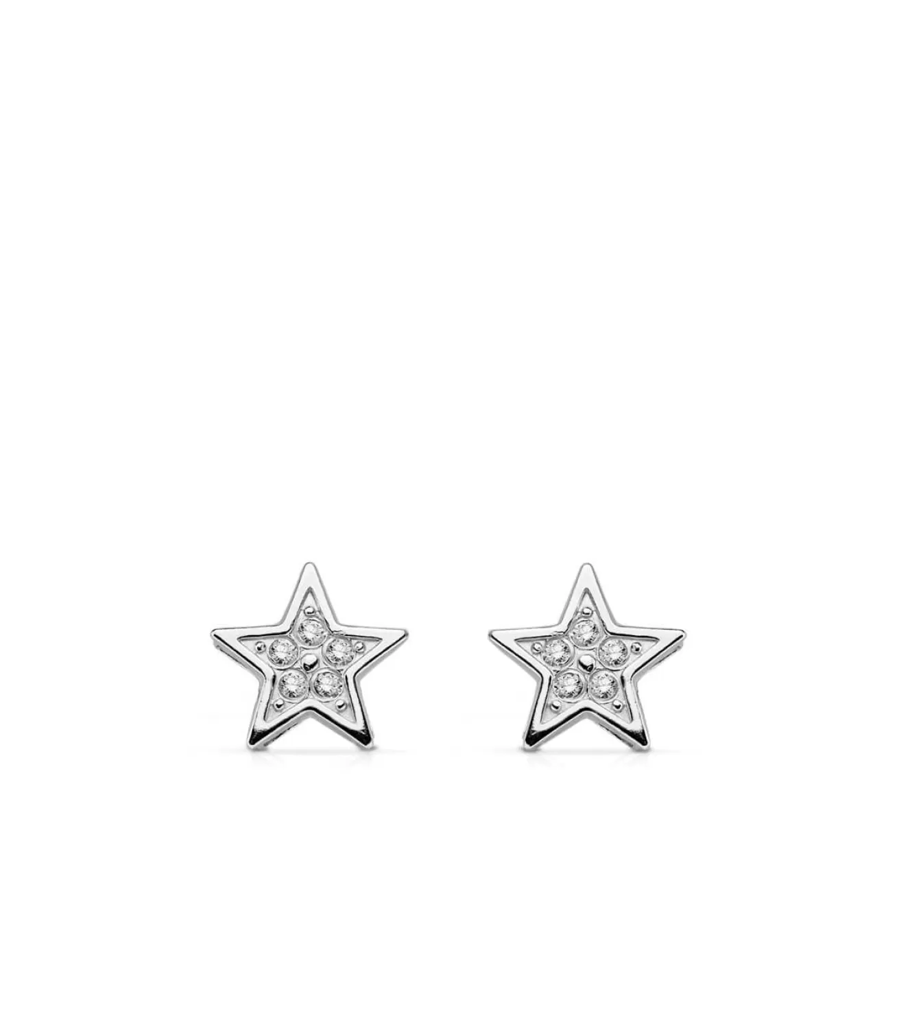 Pendientes Estrellas Oro Blanco Bellanca 18 Ktes<Alda Joyeros Store