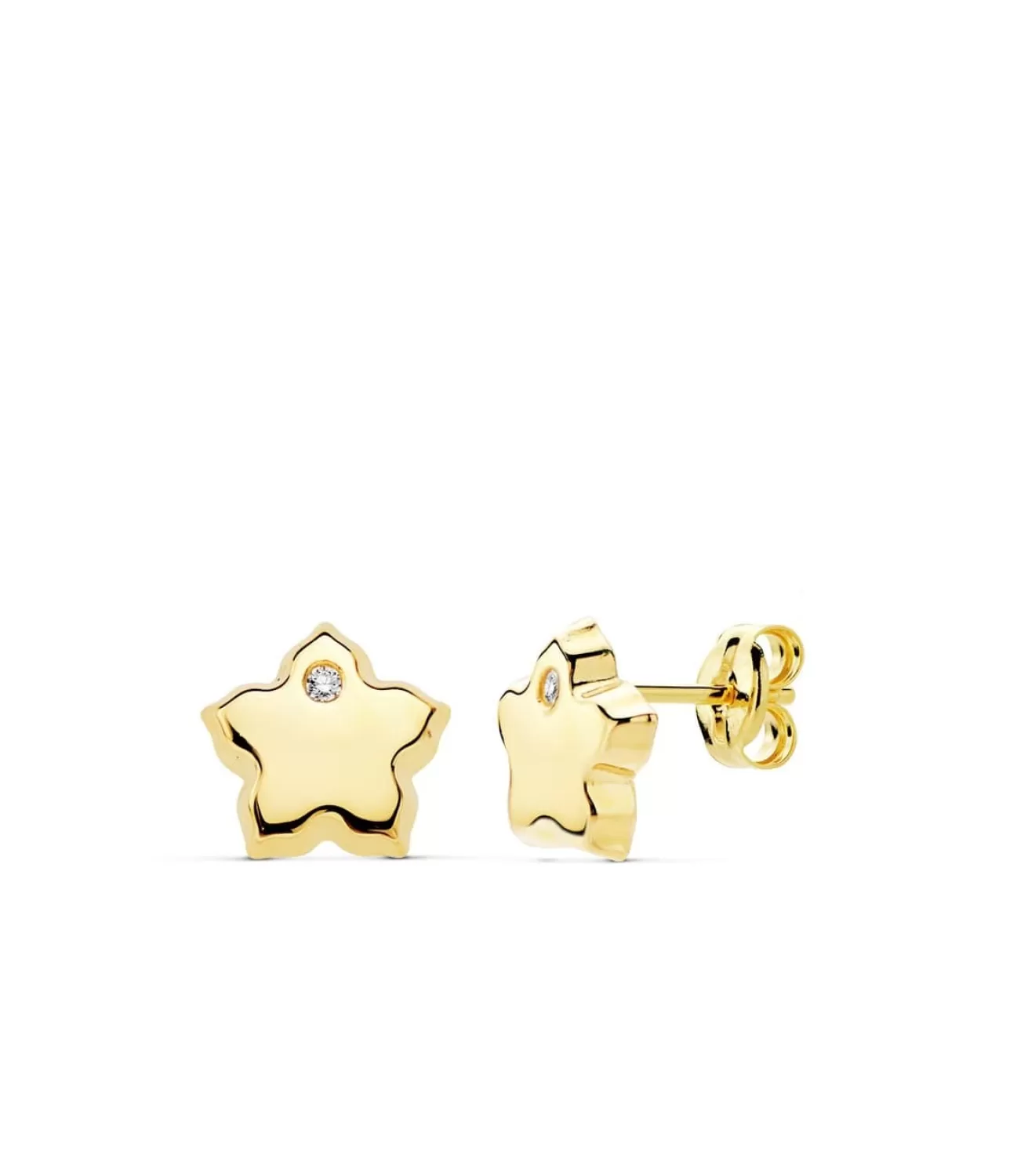 Pendientes Flor Oro Amarillo 18 K 8Mm<Alda Joyeros Shop