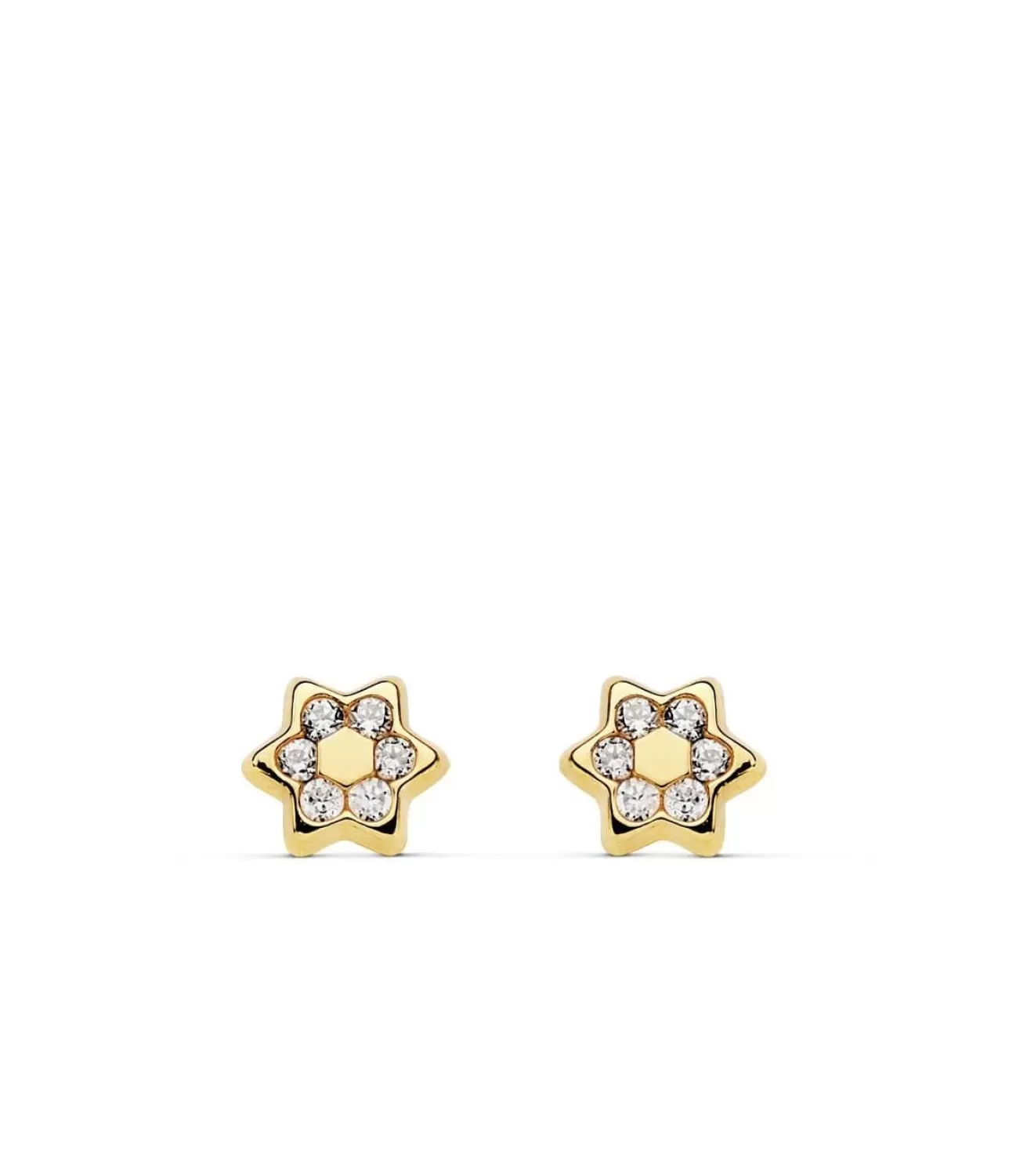 Pendientes Flor Oro Amarillo 18 Ktes 5 Mm<Alda Joyeros Clearance