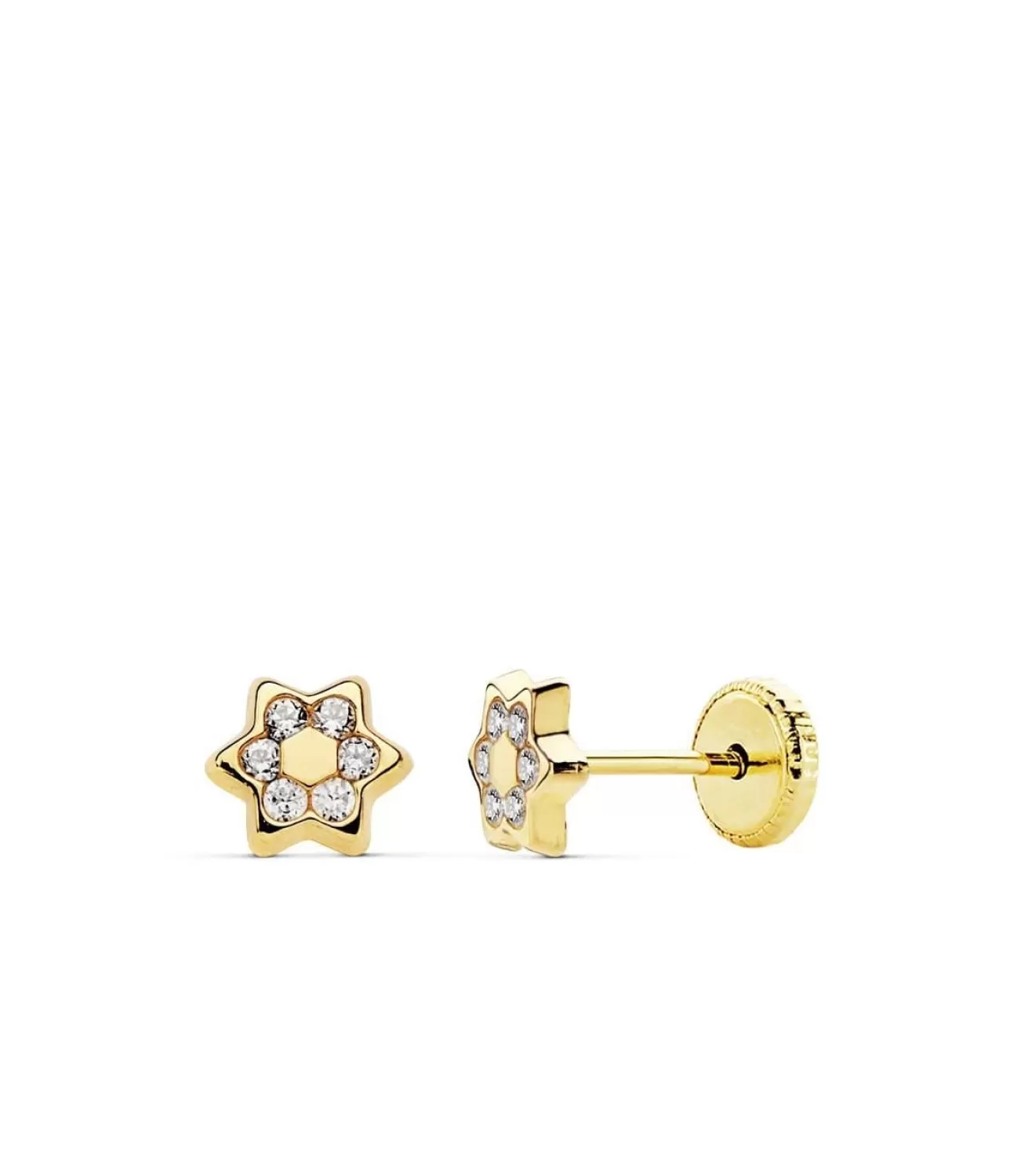 Pendientes Flor Oro Amarillo 18 Ktes 5 Mm<Alda Joyeros Clearance