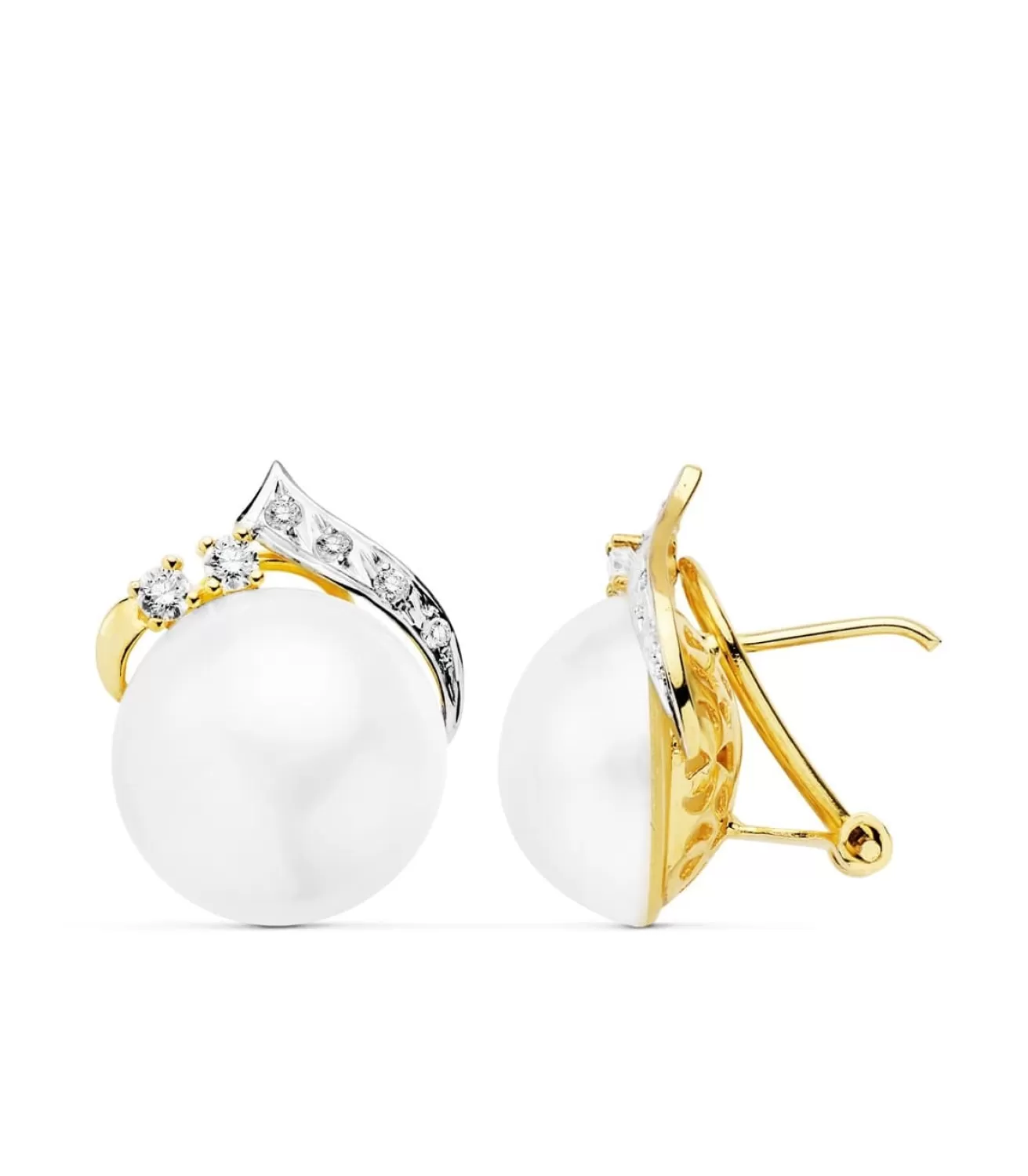 Pendientes Gen Perlas De Mabe Oro 18 K 14 Mm<Alda Joyeros Outlet
