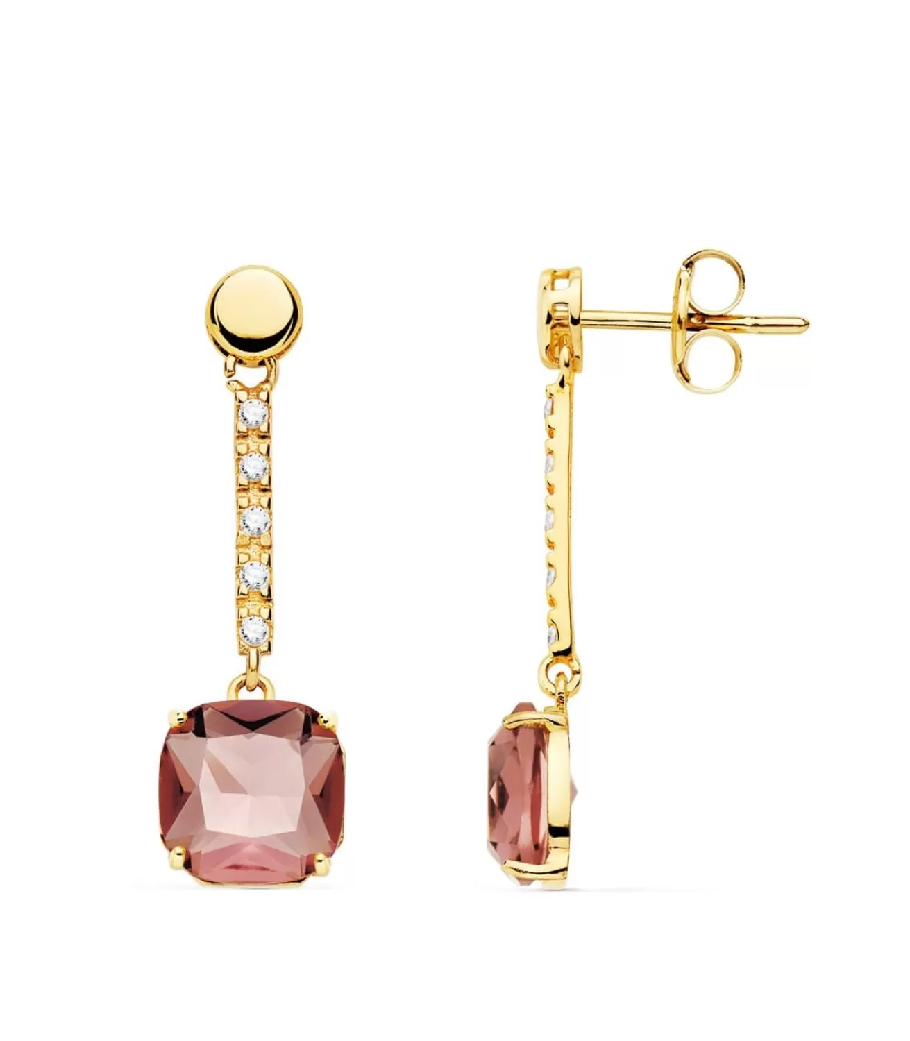 Pendientes Harlem Oro Amarillo 18K Kunzita<Alda Joyeros Cheap