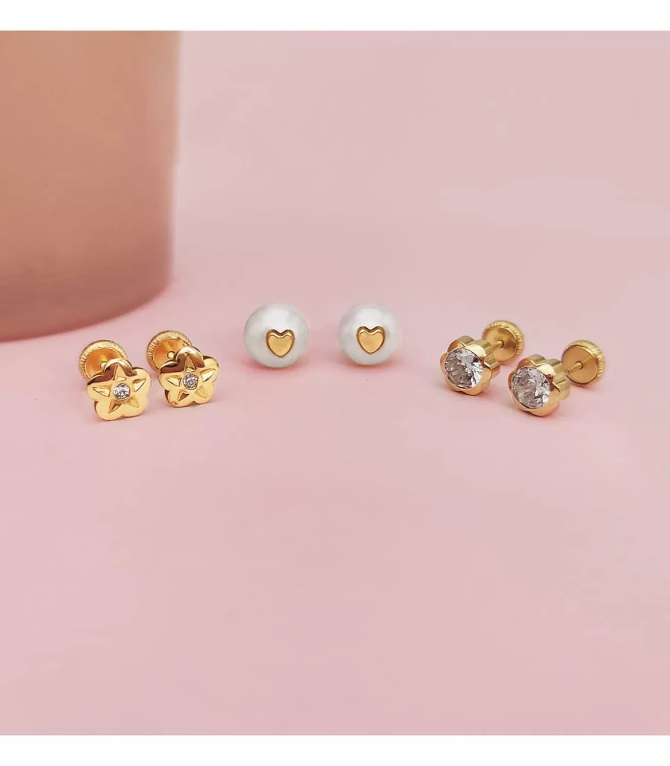 Pendientes Infantiles Margarita Circonita Oro Amarillo 18 K 6 Mm<Alda Joyeros Online