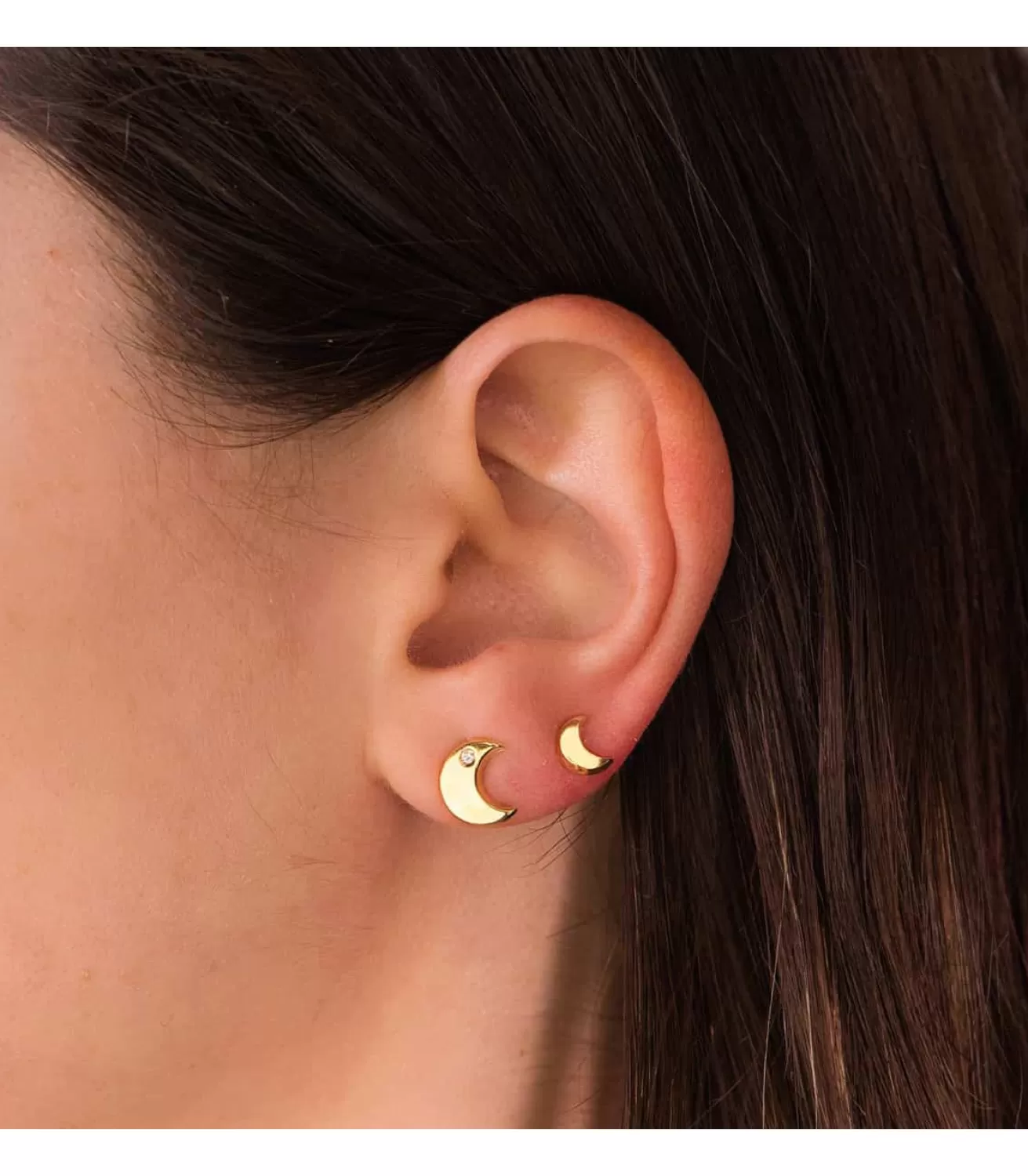 Pendientes Infantiles Media Luna Oro Amarillo 6.5 Mm<Alda Joyeros Cheap