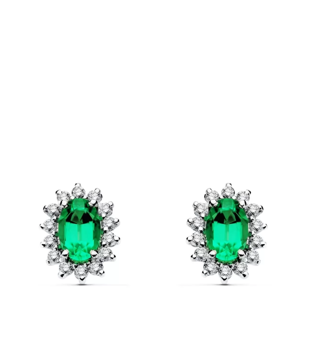 Pendientes Jasmin 0.28 Qtes. Oro 18 K Esmeralda<Alda Joyeros Fashion