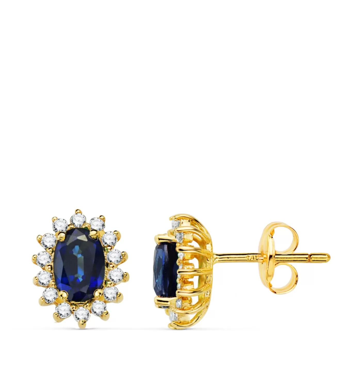 Pendientes Jasmin Zafiro Y Diamantes Oro Amarillo 18K<Alda Joyeros Cheap
