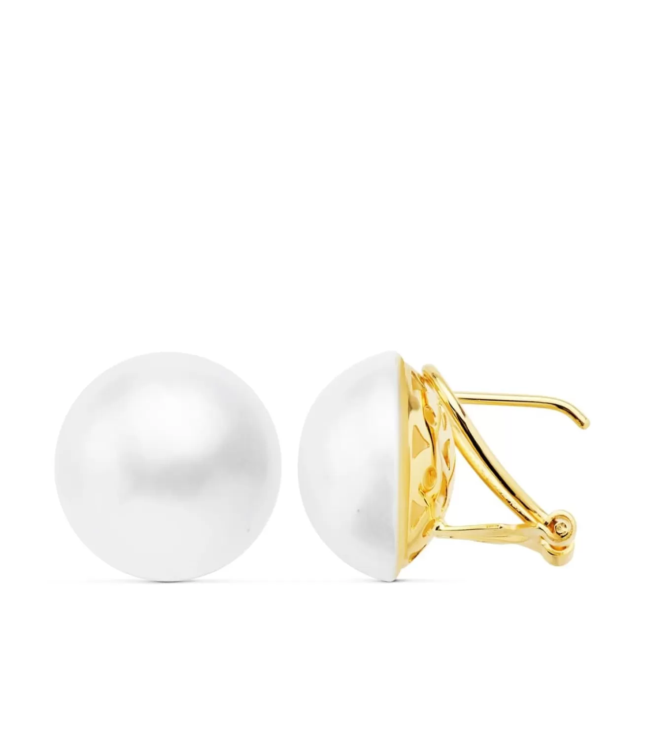 Pendientes Kumi Perla Japonesa Mabe Oro Amarillo 18 K 15 Mm<Alda Joyeros Cheap