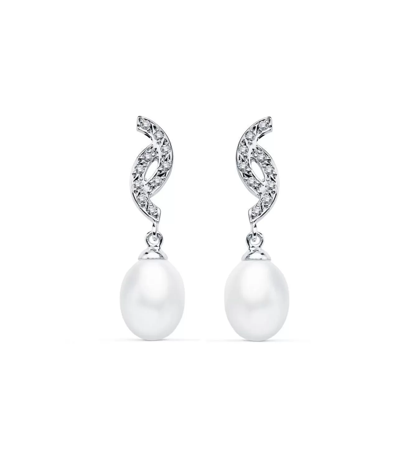 Pendientes Madame Charlotte Aglae Oro Blanco 9K Perla<Alda Joyeros Discount