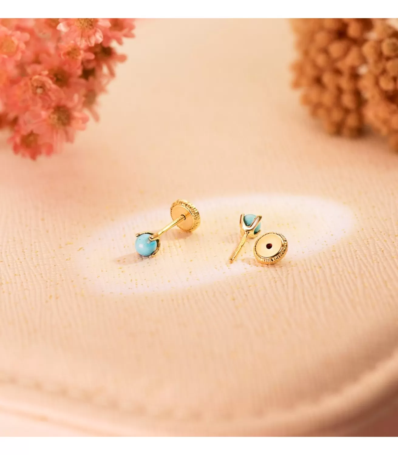 Pendientes Marianela Turquesa 3Mm 18 Ktes<Alda Joyeros Best