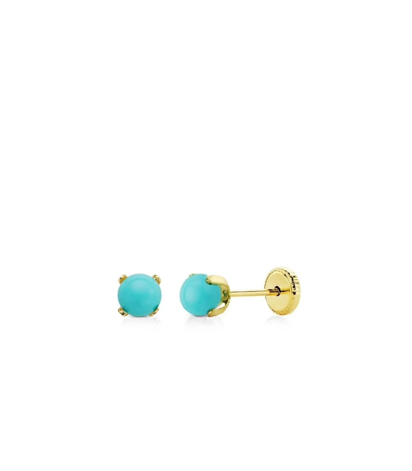 Pendientes Marianela Turquesa 4 Mm 18 Ktes<Alda Joyeros Best Sale