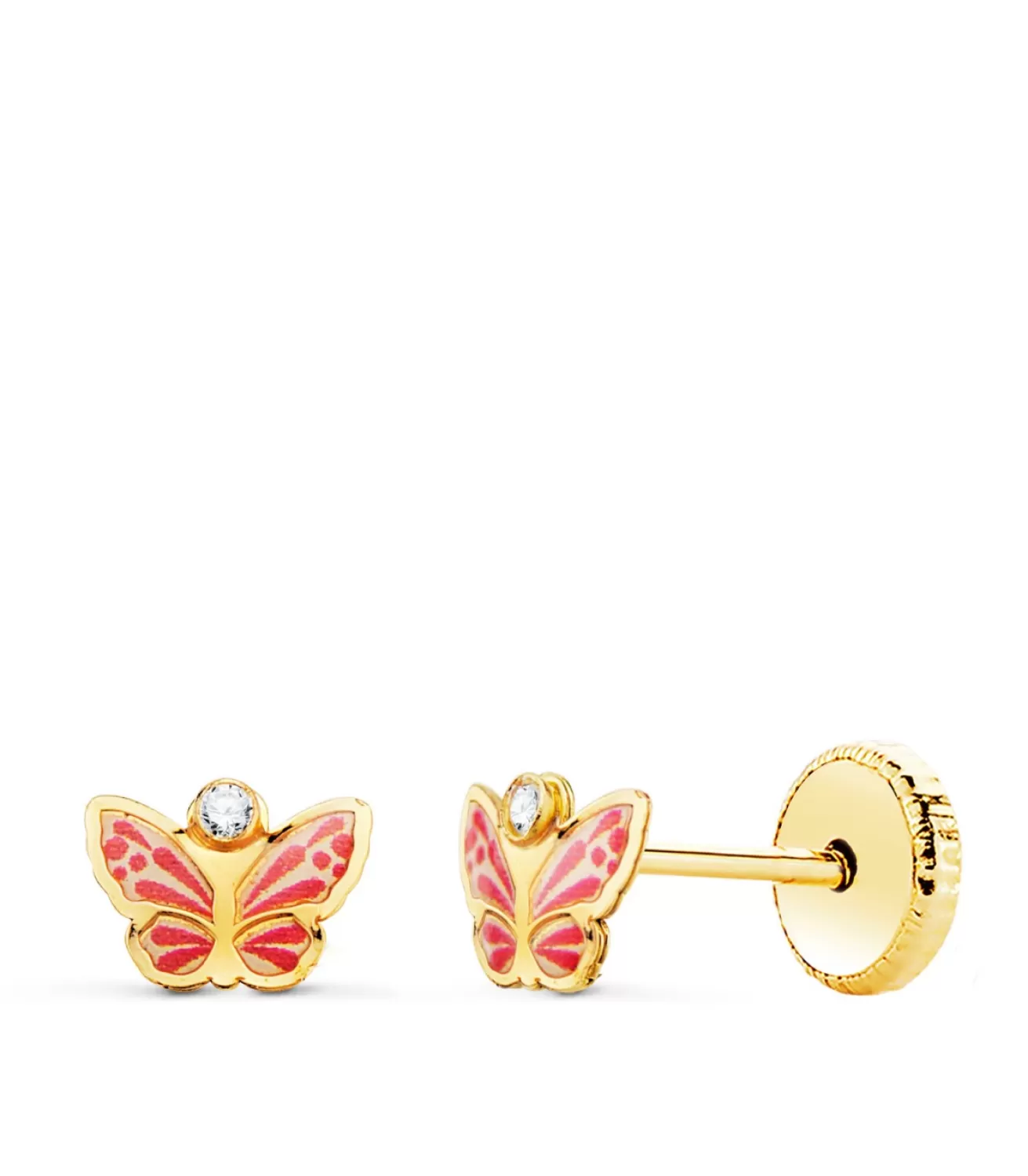 Pendientes Mariposa Rosa Oro 18K<Alda Joyeros Hot