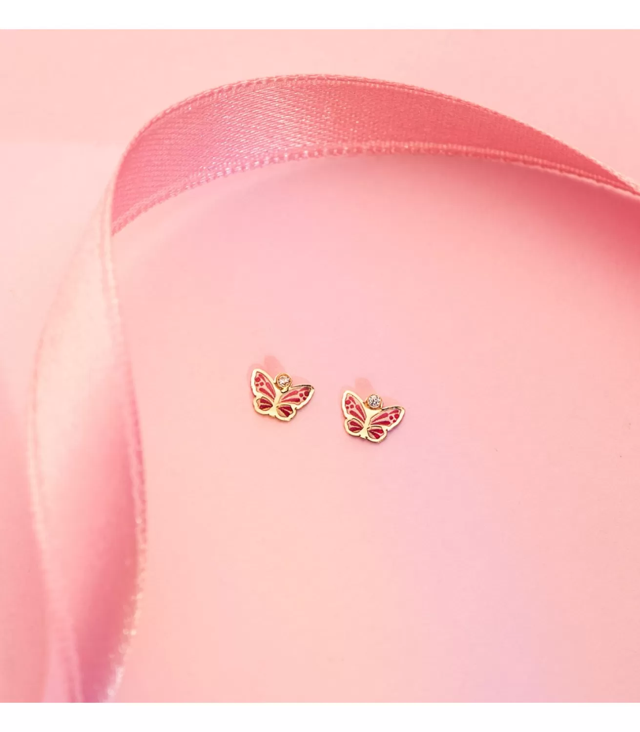 Pendientes Mariposa Rosa Oro 18K<Alda Joyeros Hot