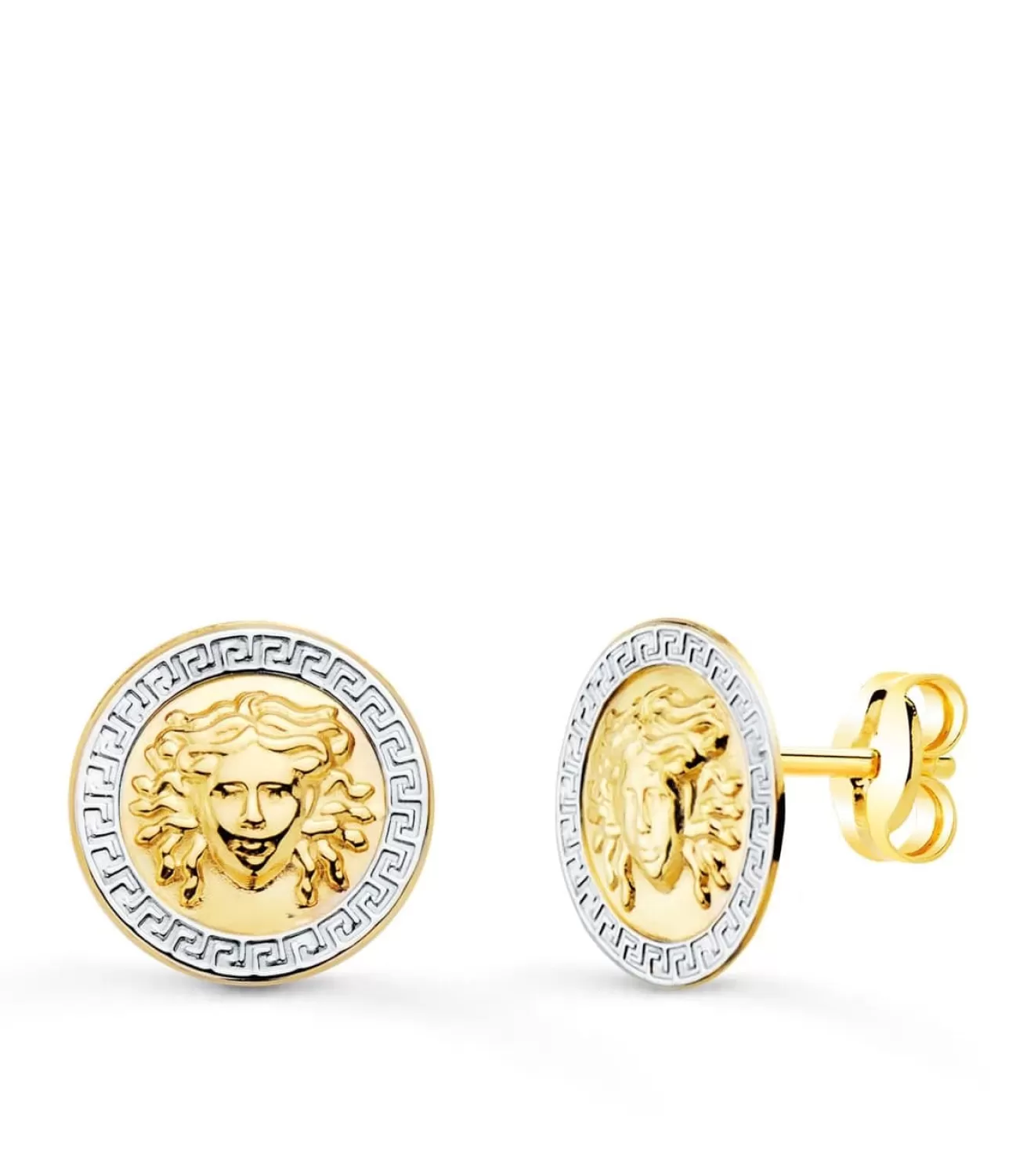 Pendientes Medusa Oro Bicolor 18K<Alda Joyeros Cheap