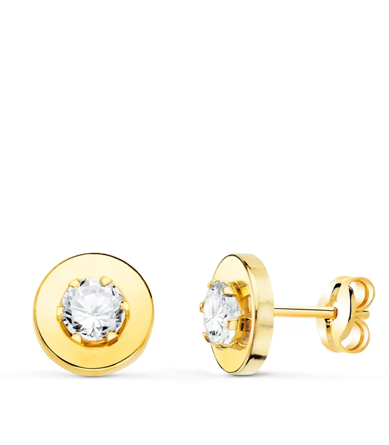 Pendientes Mujer Chaton Oro 18K 7.5Mm<Alda Joyeros Shop