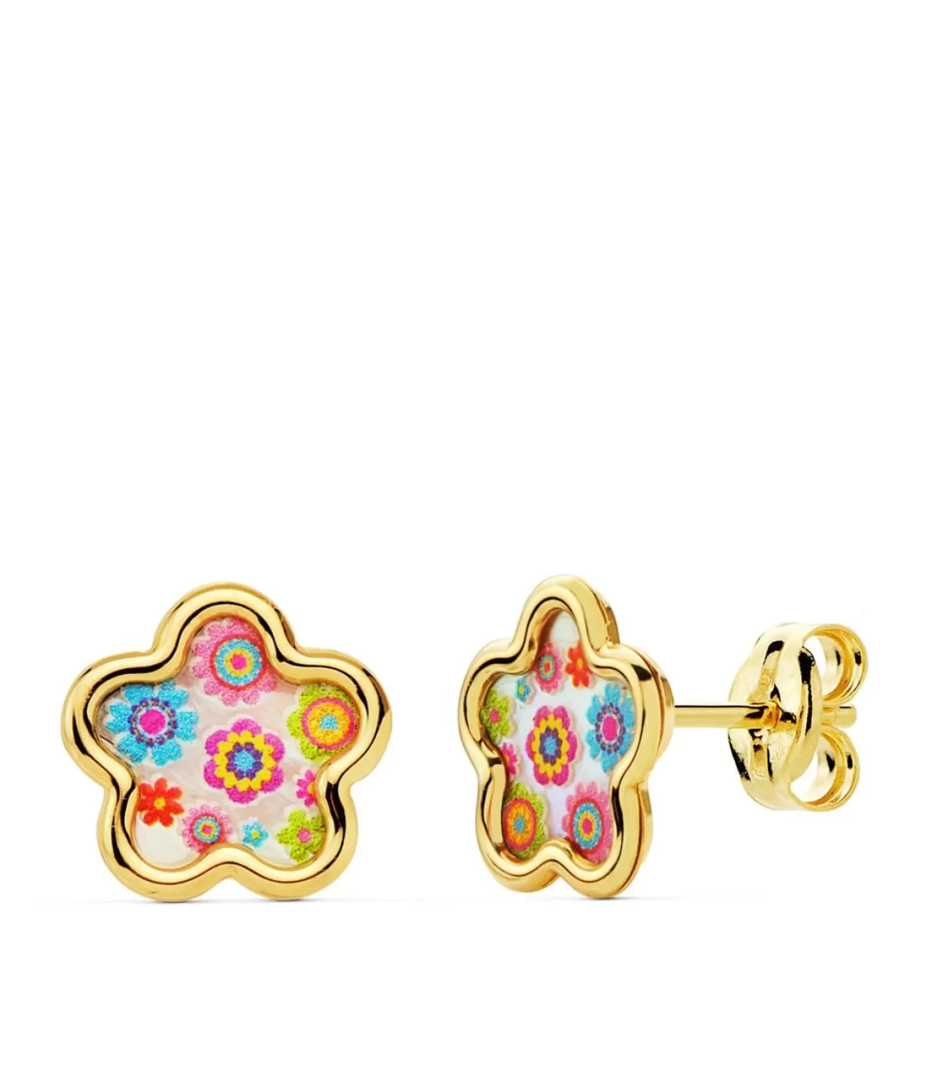 Pendientes Niña Aloha Oro 18K Flor 8Mm<Alda Joyeros Clearance