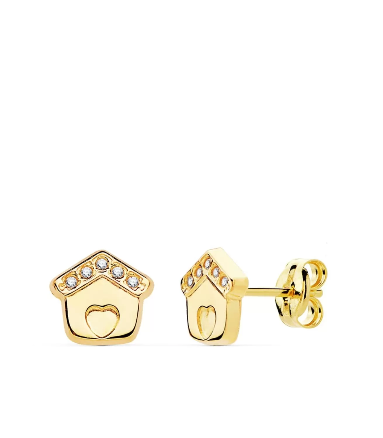Pendientes Niña Casitas Oro Amarillo 18K 7 Mm<Alda Joyeros Cheap