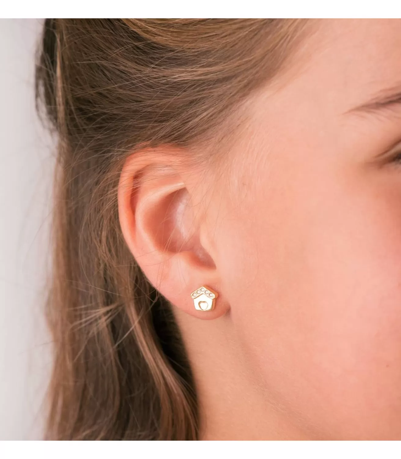 Pendientes Niña Casitas Oro Amarillo 18K 7 Mm<Alda Joyeros Cheap