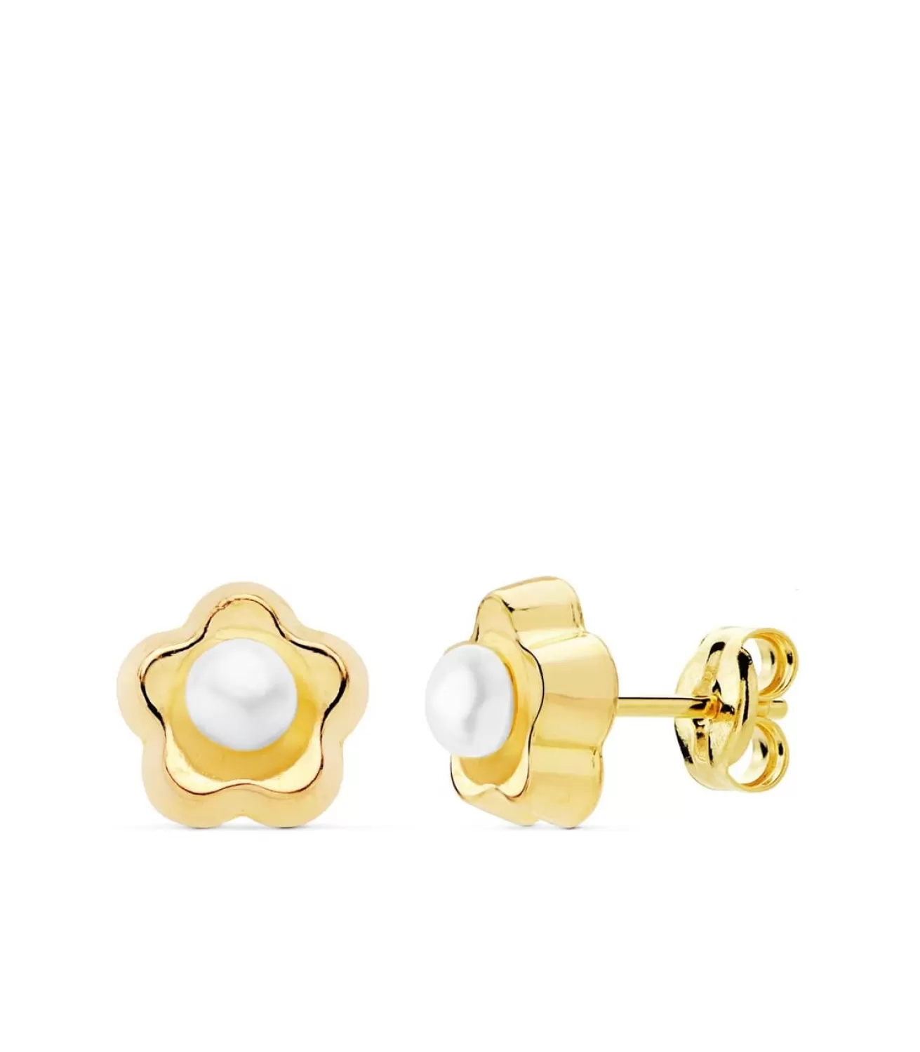 Pendientes Niña Flor Perla Oro Amarillo 18K 8 Mm<Alda Joyeros Hot