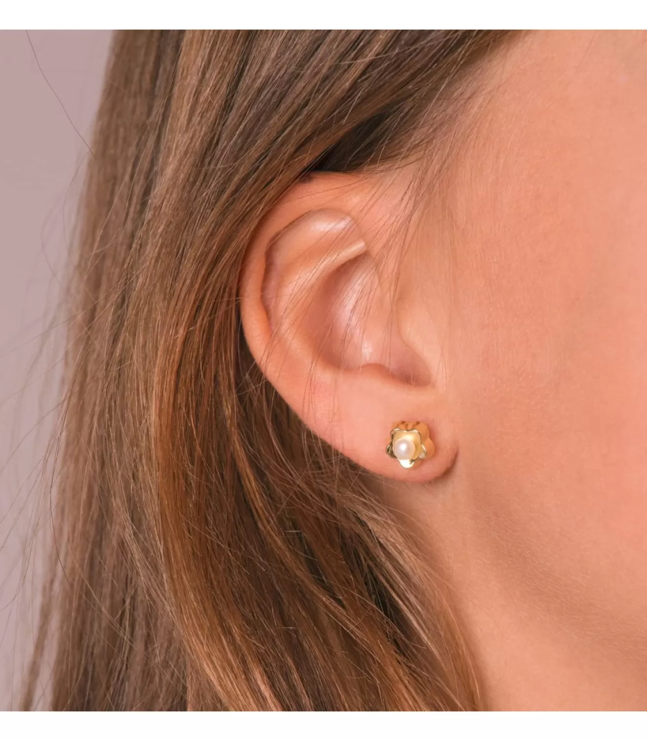 Pendientes Niña Flor Perla Oro Amarillo 18K 8 Mm<Alda Joyeros Hot