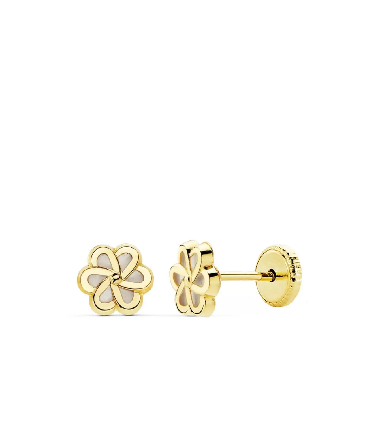 Pendientes Niña Lourdes Flor Oro 18K Nacar<Alda Joyeros Best Sale