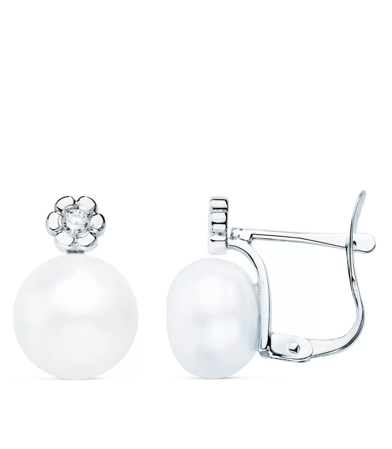 Pendientes Niña Oro Blanco 18K Tu Y Yo Diamante<Alda Joyeros Fashion