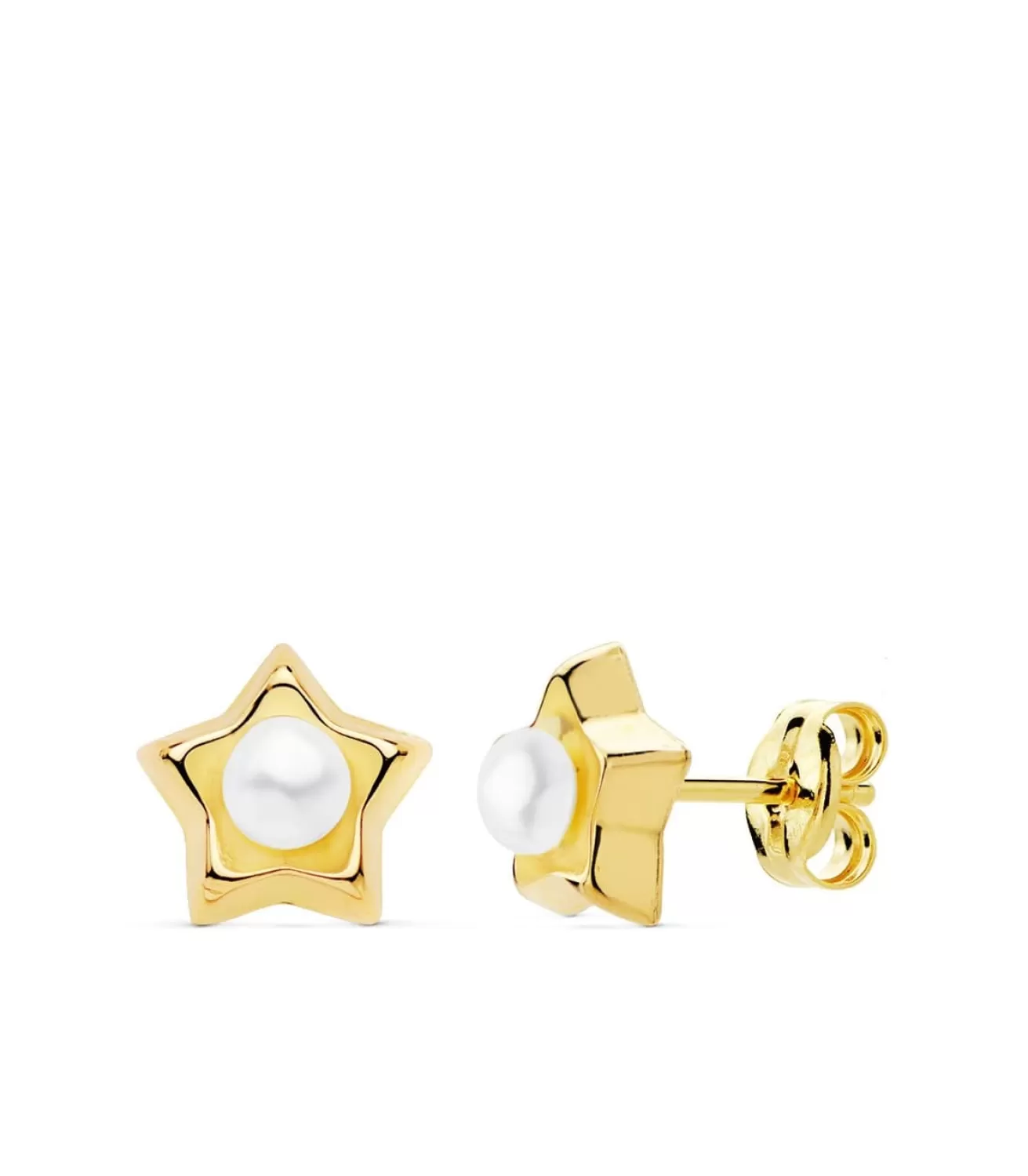 Pendientes Niña Perla Estrellas Oro Amarillo 18K 8 Mm<Alda Joyeros Outlet