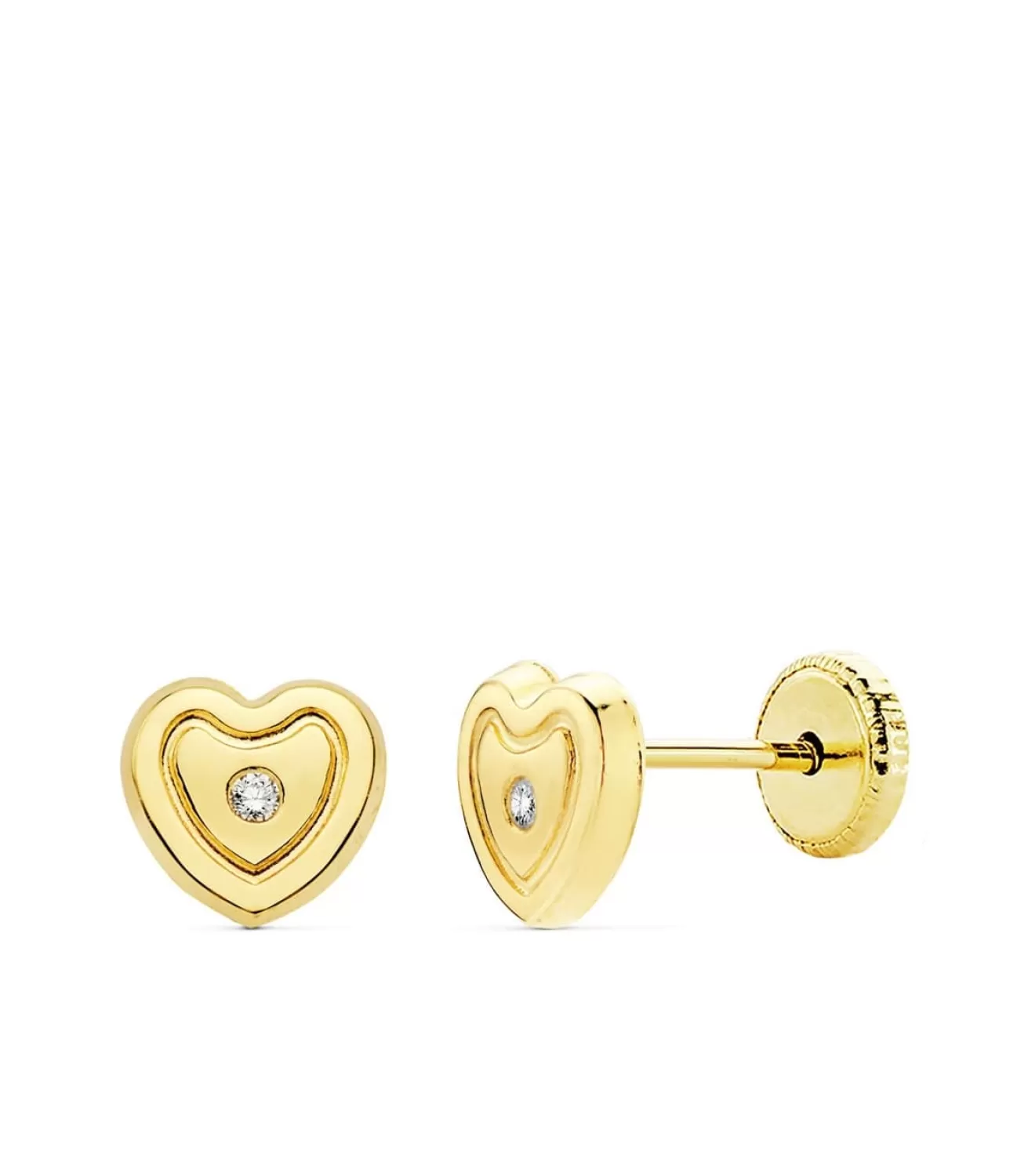 Pendientes Niña Siri Corazon Oro Amarillo 18K 6 Mm<Alda Joyeros Hot