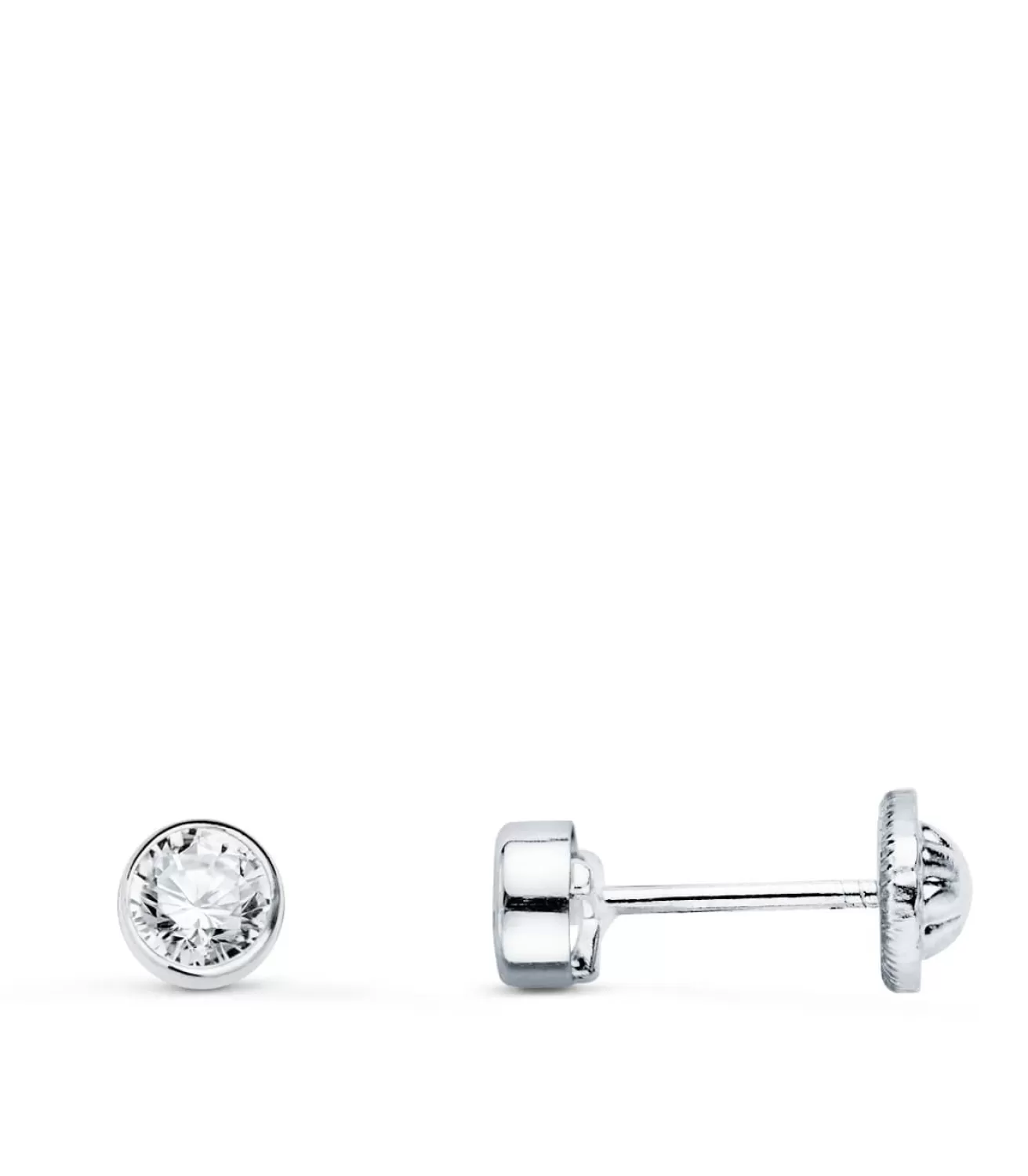 Pendientes Noly Oro Blanco 18 K 4 Mm<Alda Joyeros Online