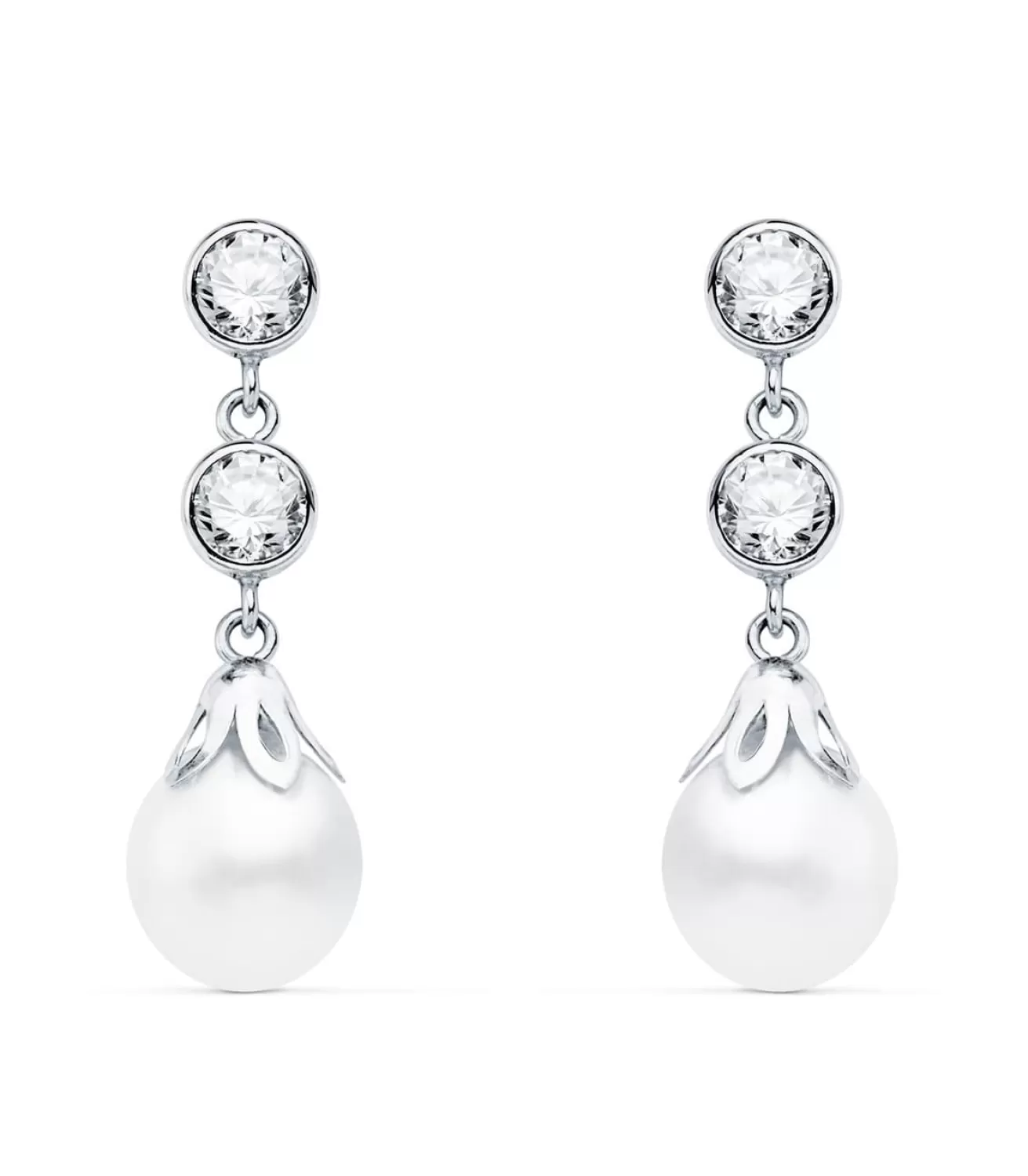 Pendientes Novia Blake Oro Blanco 18K Perla<Alda Joyeros Sale
