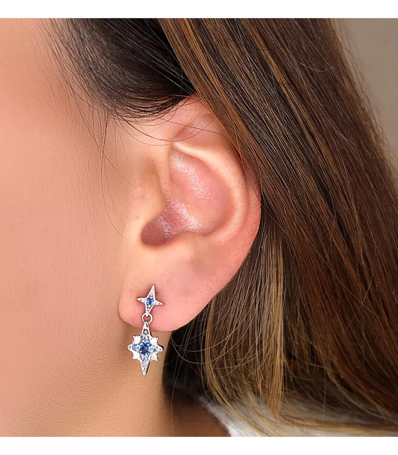 Pendientes Novia Casiopea Oro 18K London Blue<Alda Joyeros Sale