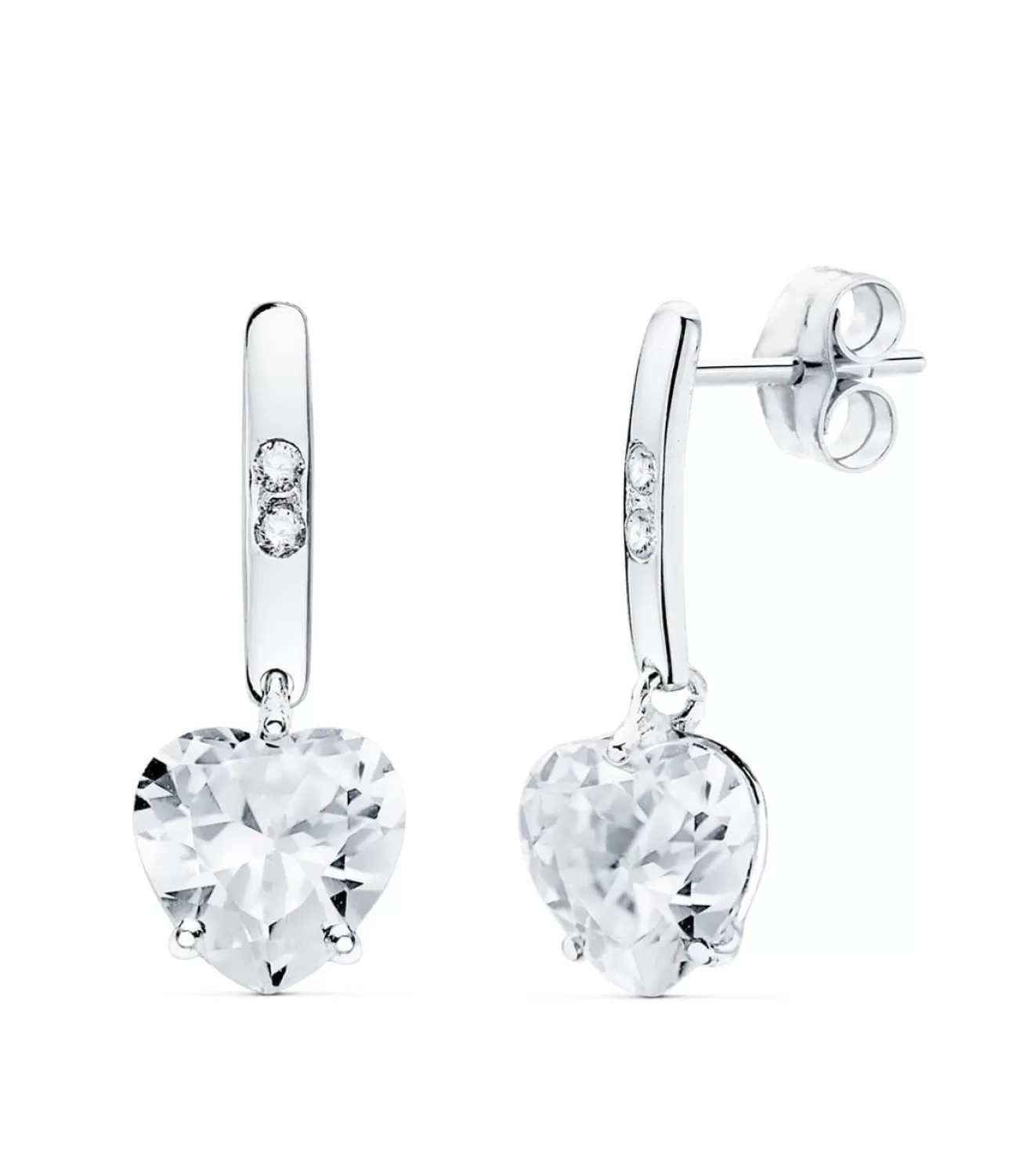 Pendientes Novia Colette Oro Blanco 18K Corazon<Alda Joyeros Online