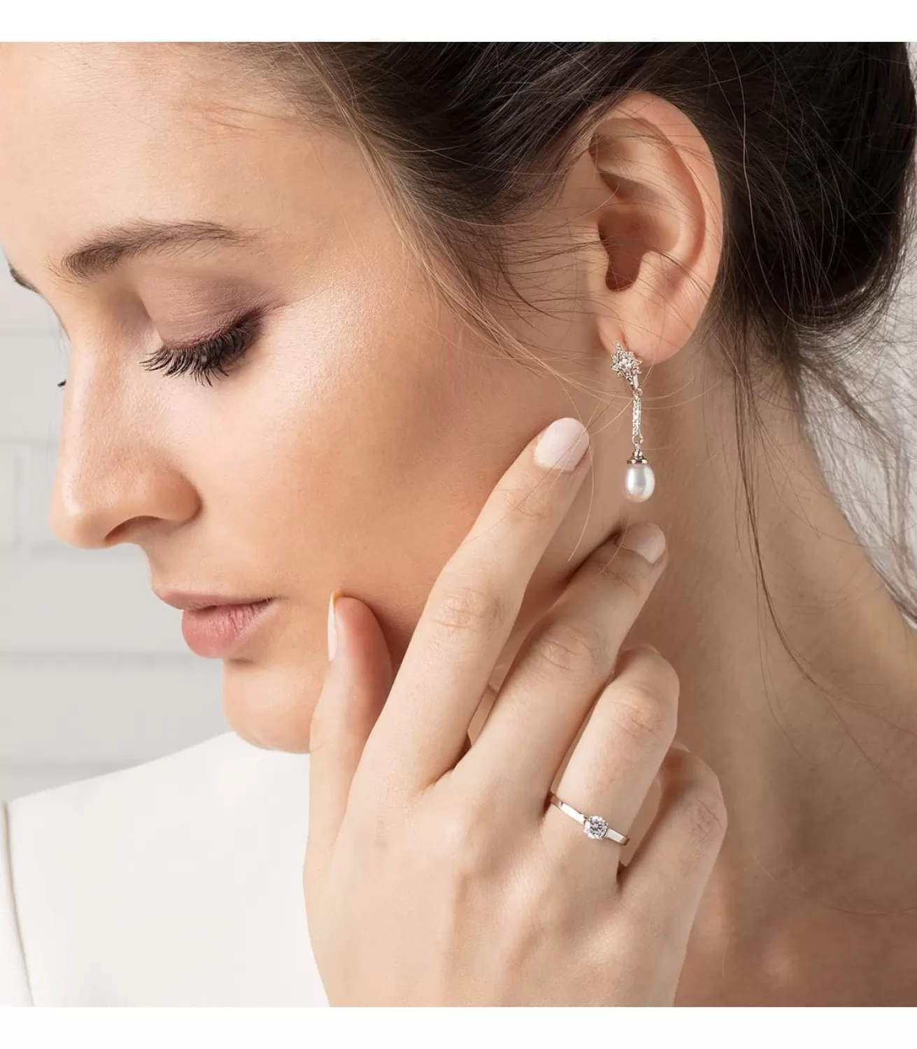 Pendientes Novia Iraide Oro Blanco 18K Perla<Alda Joyeros Cheap