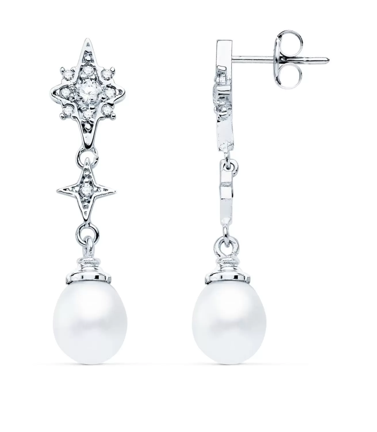 Pendientes Novia Loreto Oro Blanco 18K Perla<Alda Joyeros Best Sale