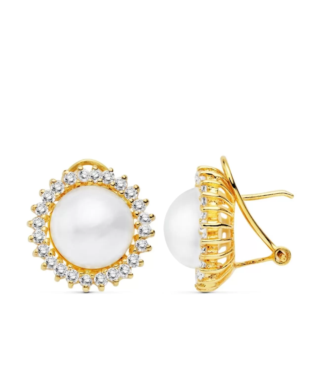 Pendientes Nozomi Perlas De Mabe Oro 18 K 16 Mm<Alda Joyeros Best Sale